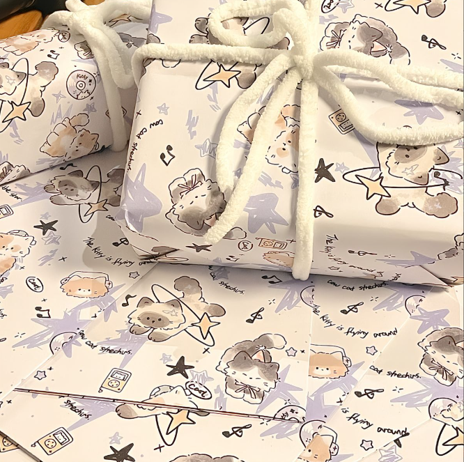 [ Set 10 Gói ] Giấy Gói Quà Cute 50 x 70 cm ( 1 Gói 6 Tờ ) - 921239