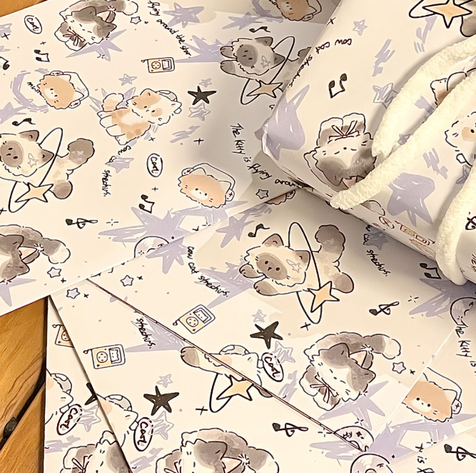 [ Set 10 Gói ] Giấy Gói Quà Cute 50 x 70 cm ( 1 Gói 6 Tờ ) - 921239