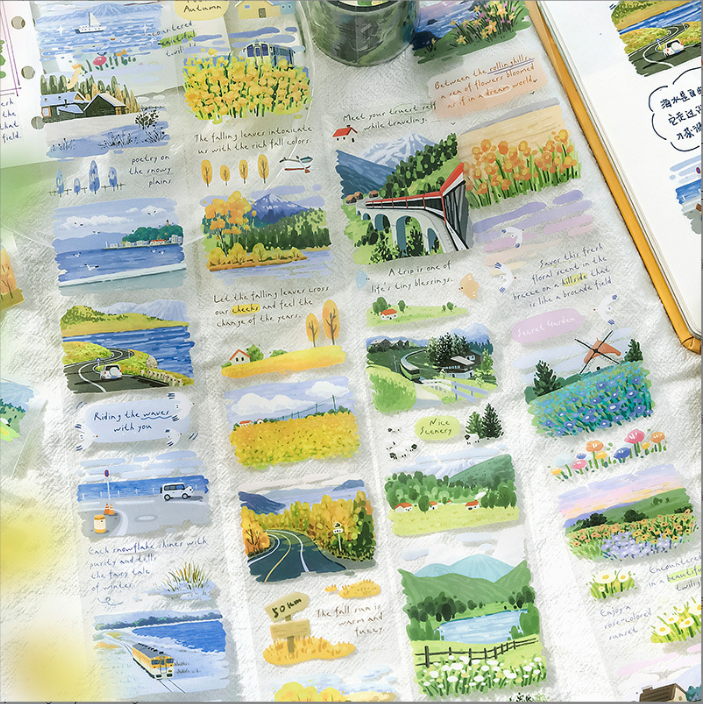 [ Set 10 Cuộn ] Sticker Phong Cảnh - 921592