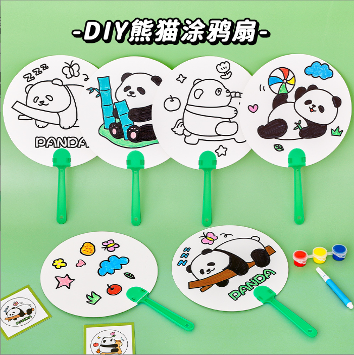 [ Set 50 Cái ] Quạt Cầm Tay Handmade Panda - 921642