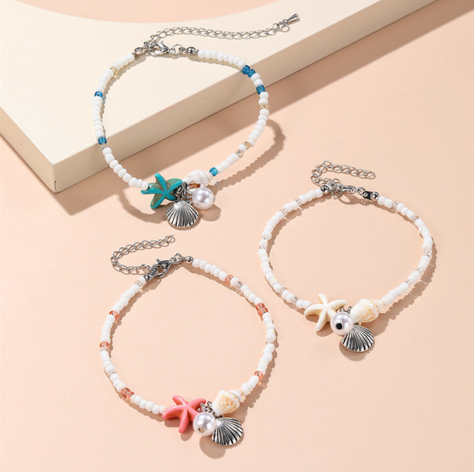 [ Set 10 Sợi ] Vòng Tay Vỏ Sò Sao Biển - 921745