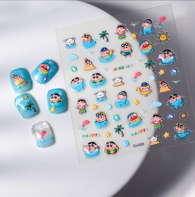 [ Set 12 Túi ] Sticker Dán Nail 5D Cu Shin, Dập Nổi, Chống Nước, Keo Cao Cấp - 922316