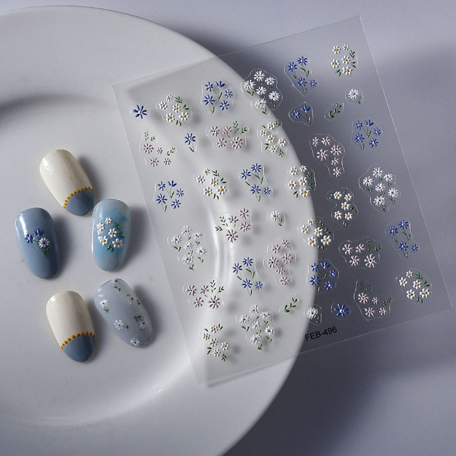 [ Set 12 Túi ] Sticker Dán Nail 5D, Dập Nổi, Chống Nước, Keo Cao Cấp - 922328