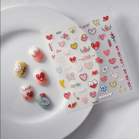 [ Set 12 Túi ] Sticker Dán Nail 5D, Dập Nổi, Chống Nước, Keo Cao Cấp - 922333