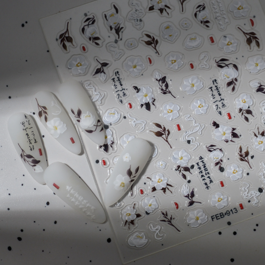 [ Set 12 Túi ] Sticker Dán Nail 5D, Dập Nổi, Chống Nước, Keo Cao Cấp - 922334