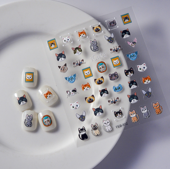 [ Set 12 Túi ] Sticker Dán Nail 5D, Dập Nổi, Chống Nước, Keo Cao Cấp - 922343