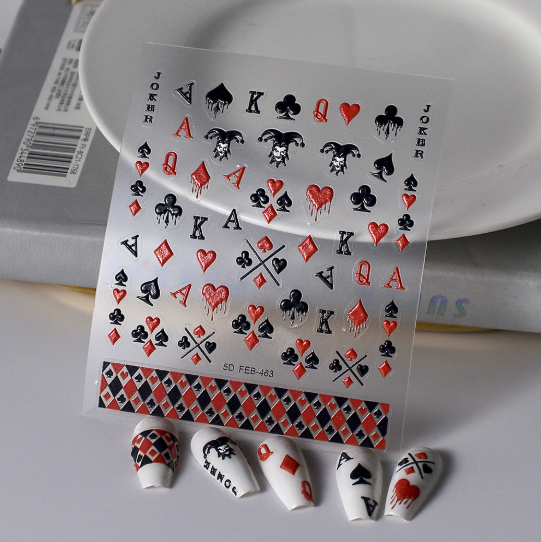 [ Set 12 Túi ] Sticker Dán Nail 5D, Dập Nổi, Chống Nước, Keo Cao Cấp - 922347