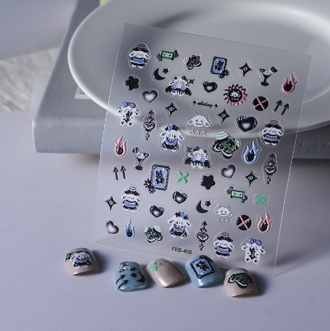 [ Set 12 Túi ] Sticker Dán Nail 5D, Dập Nổi, Chống Nước, Keo Cao Cấp - 922348