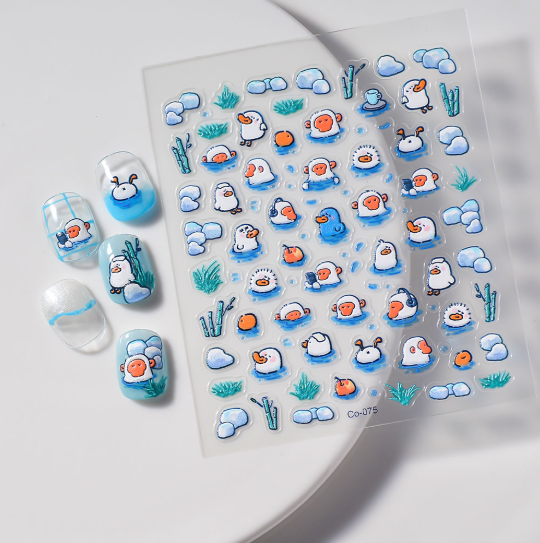 [ Set 12 Túi ] Sticker Dán Nail 5D, Dập Nổi, Chống Nước, Keo Cao Cấp - 922357