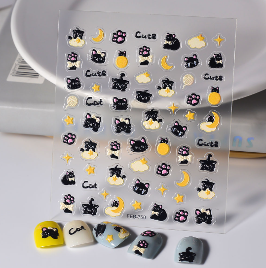 [ Set 12 Túi ] Sticker Dán Nail 5D, Dập Nổi, Chống Nước, Keo Cao Cấp - 922358