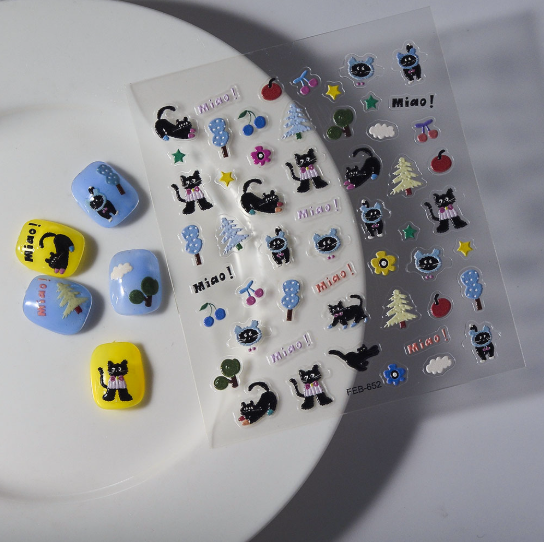 [ Set 12 Túi ] Sticker Dán Nail 5D, Dập Nổi, Chống Nước, Keo Cao Cấp - 922360