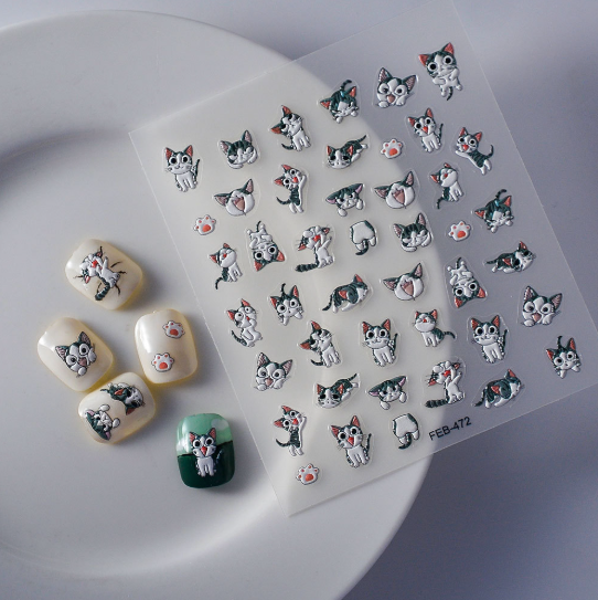 [ Set 12 Túi ] Sticker Dán Nail 5D, Dập Nổi, Chống Nước, Keo Cao Cấp - 922361