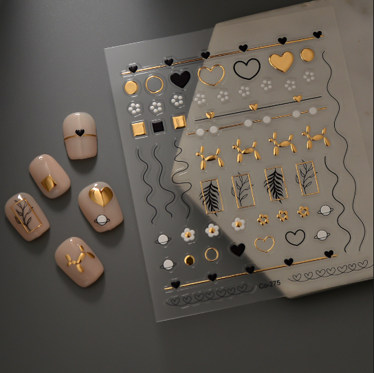 [ Set 12 Túi ] Sticker Dán Nail 5D, Dập Nổi, Chống Nước, Keo Cao Cấp - 922368