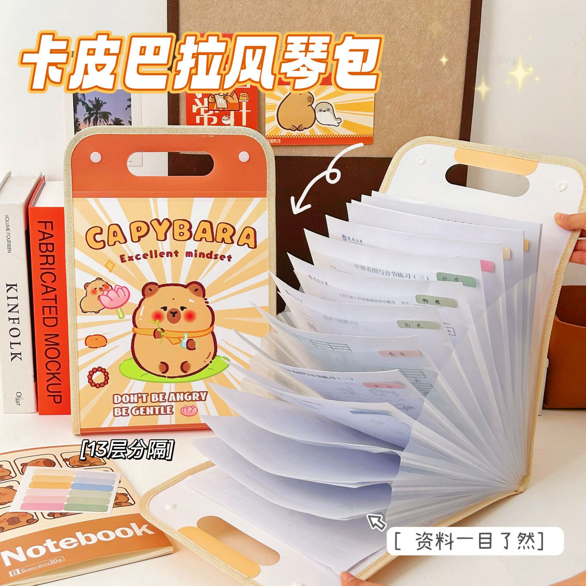[ Set 5 Túi ] Túi Đựng Hồ Sơ Capybara Nhiều Ngăn - 920025