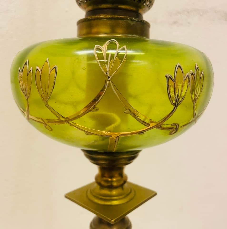 Đèn Dầu Pháp Màu Xanh