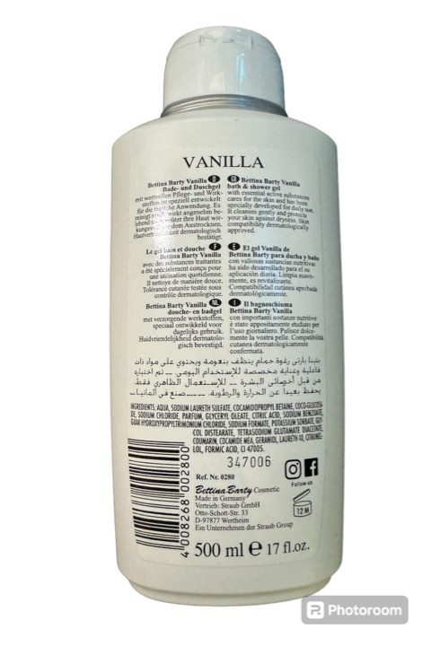 Sữa tắm Bettina Barty Vanilla Germany