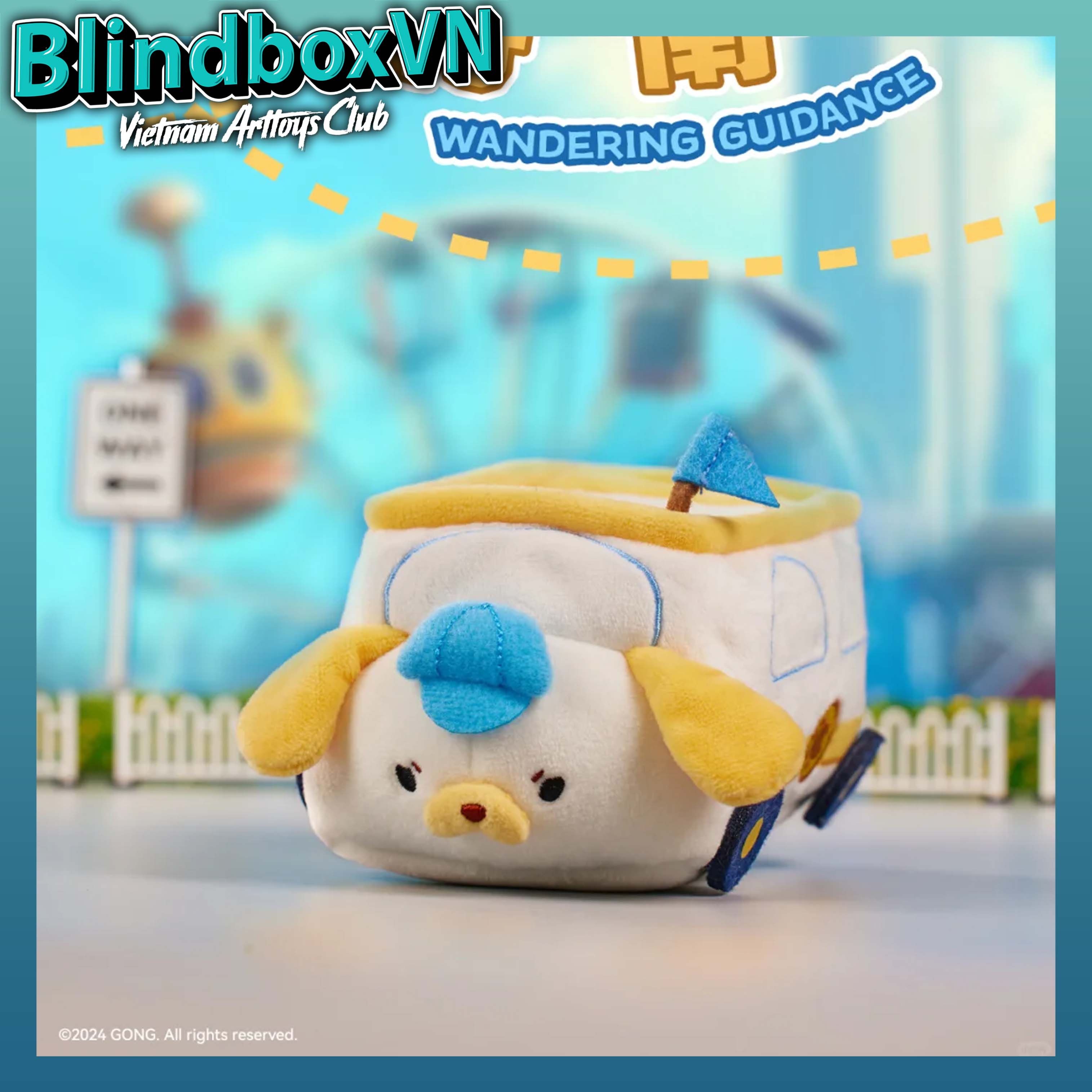 GONG Original Roaming Series Plush Toy Car BlindBox Xe chở Labubu