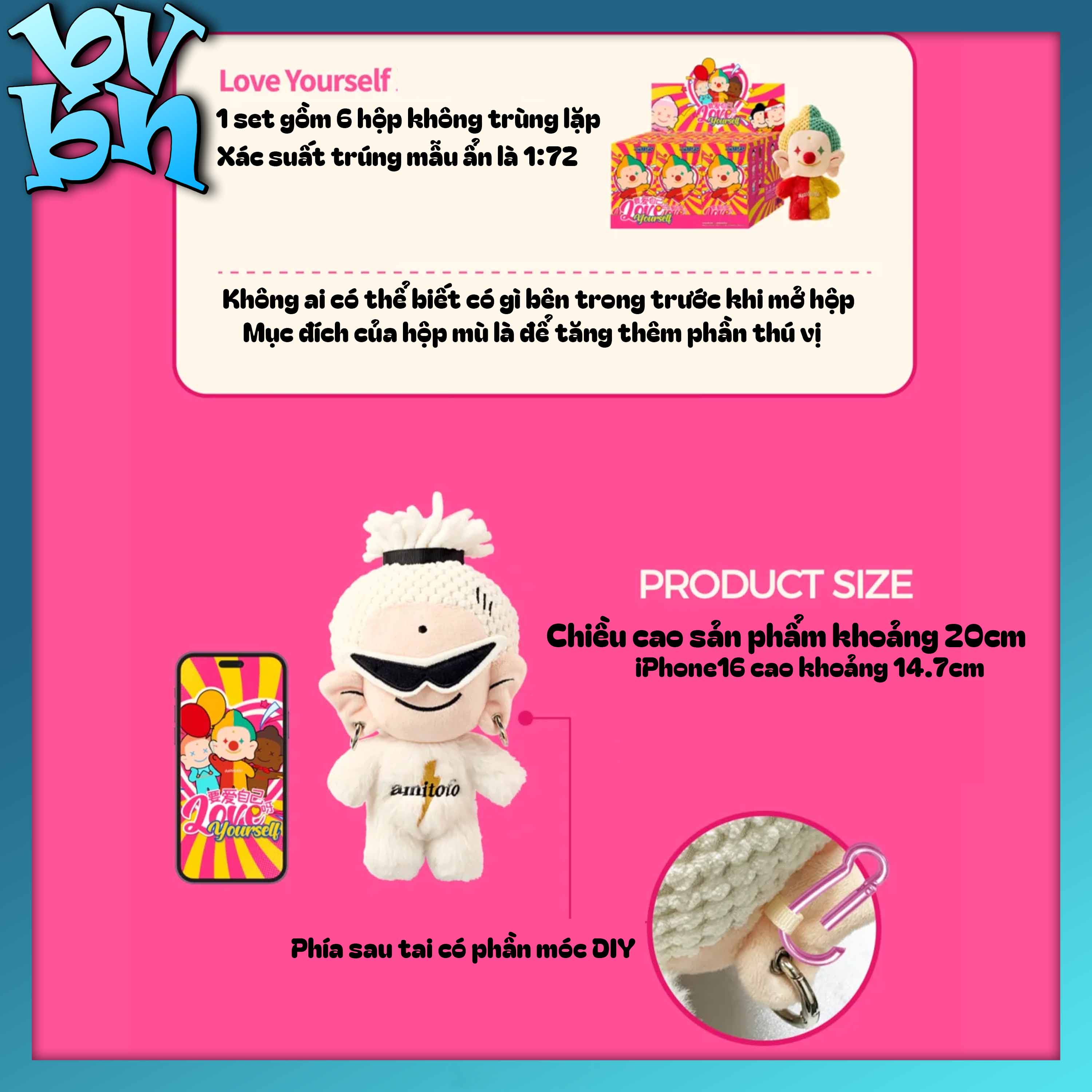 Amitofo Love Yourself Series Plush Hanger BlindBox