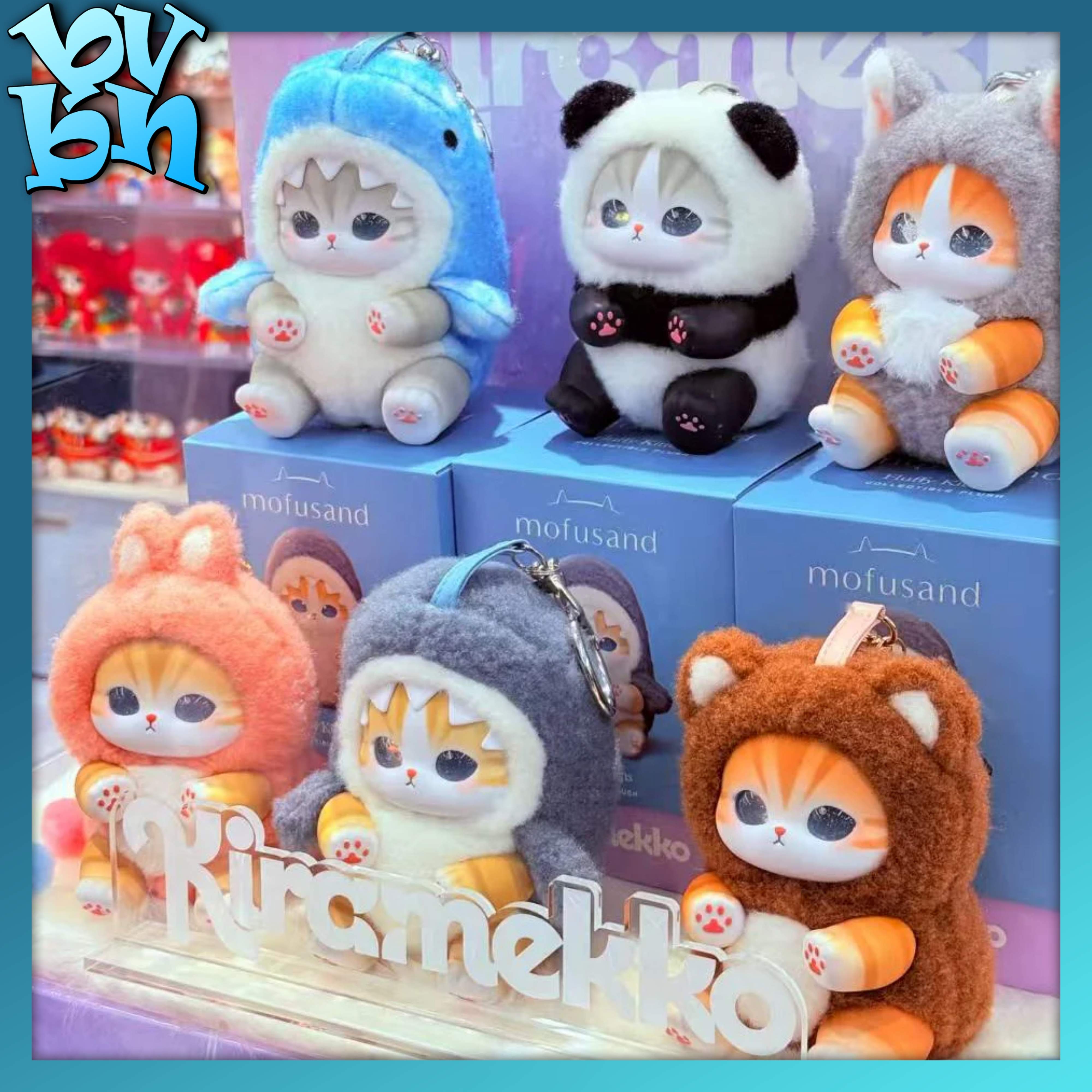 Mofusand Kiramekko Fluffy Kittens Plush Keychain Blind Box