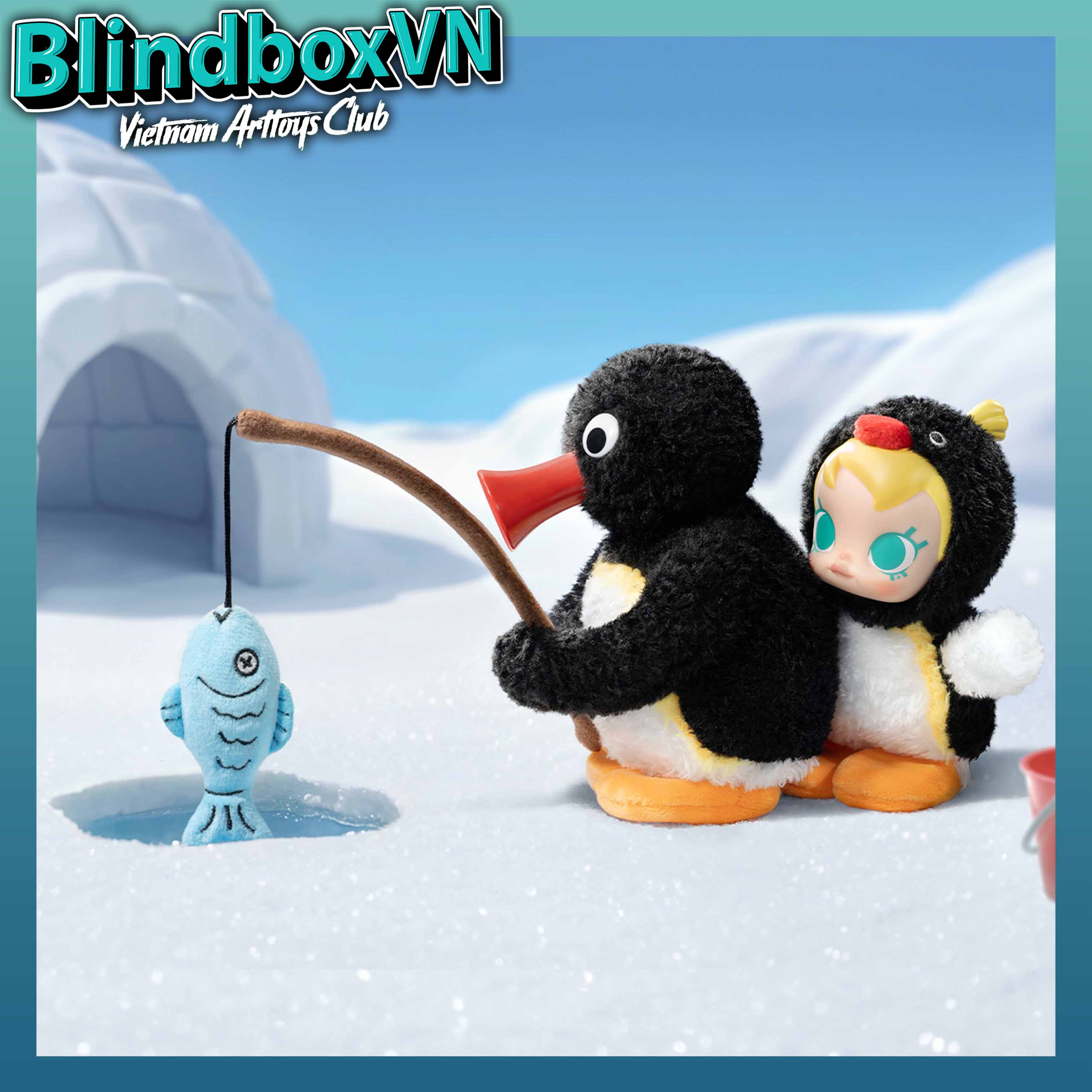 Baby Molly x Pingu Happy Fishing Series Vinyl Plush Pendant Blindbox
