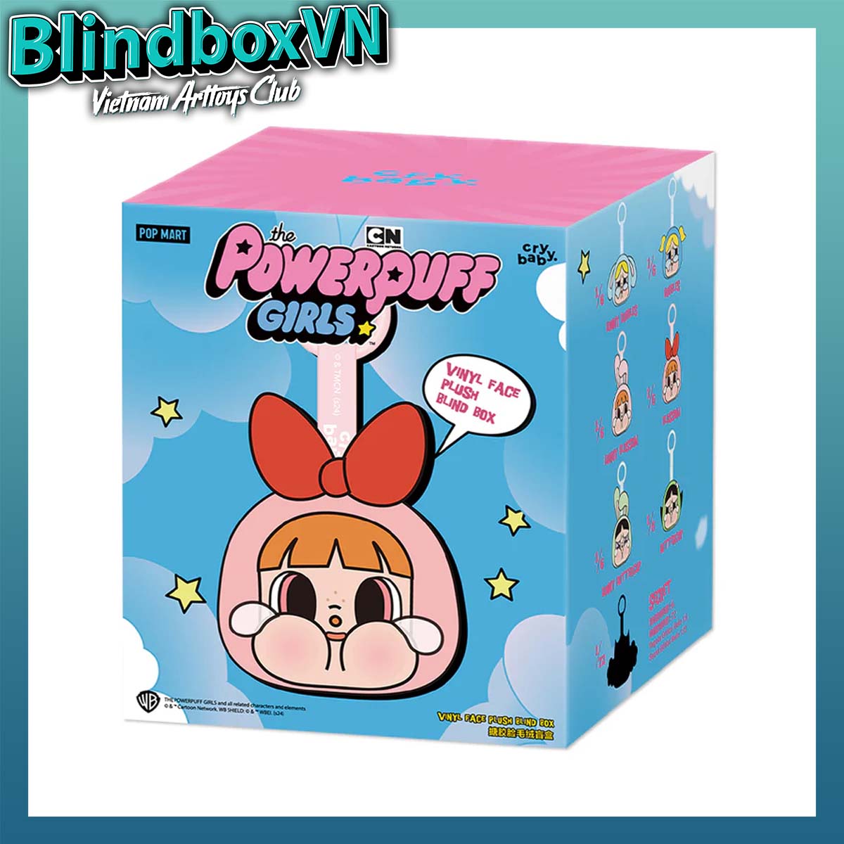 POP MART Crybaby × The Powerpuff Girls Series Vinyl Plush Pendant Blind Box ( Chính hãng )