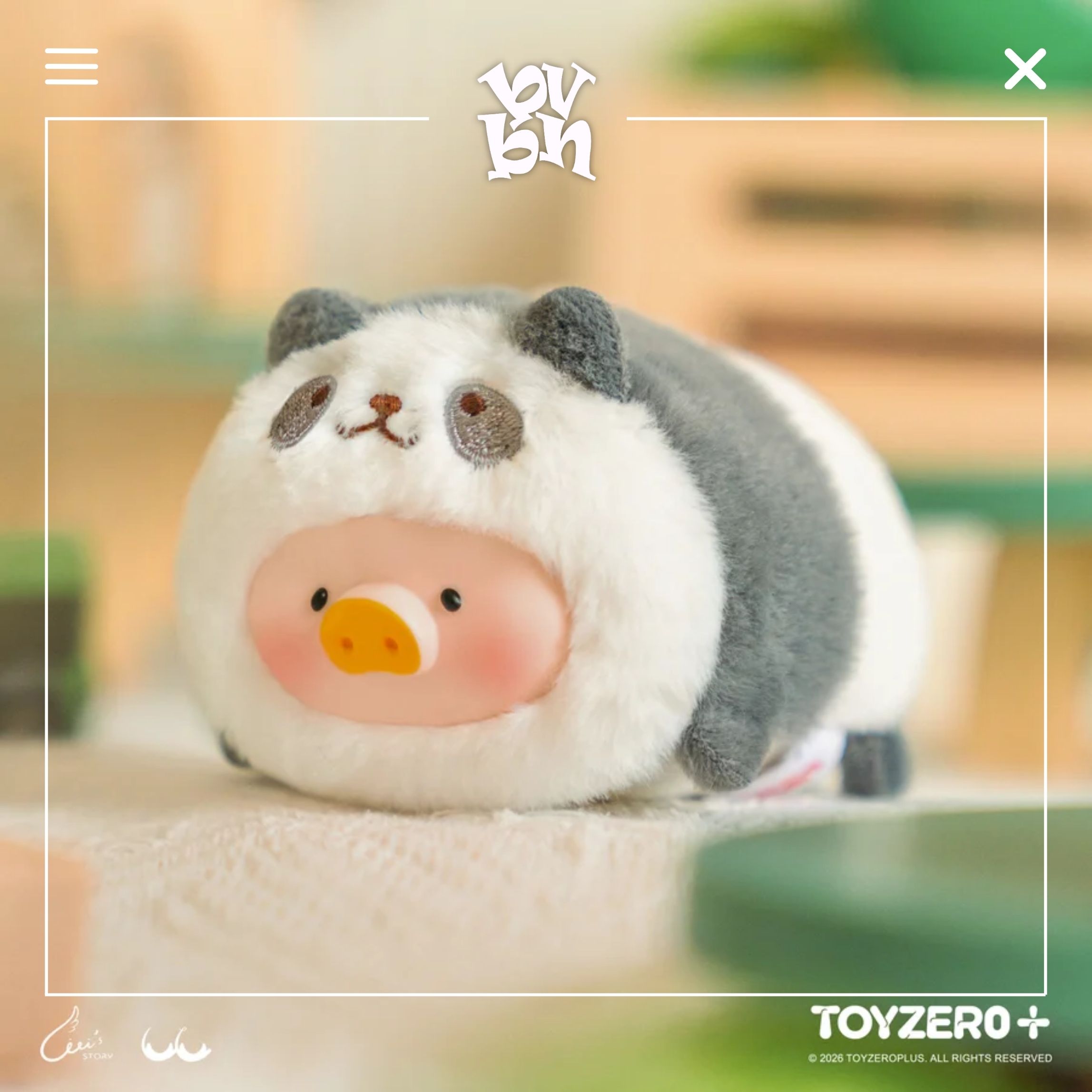 LuLu the Piggy Animal Party Vol 2 - Stick Together PVC Face Plush Keychain Blindbox