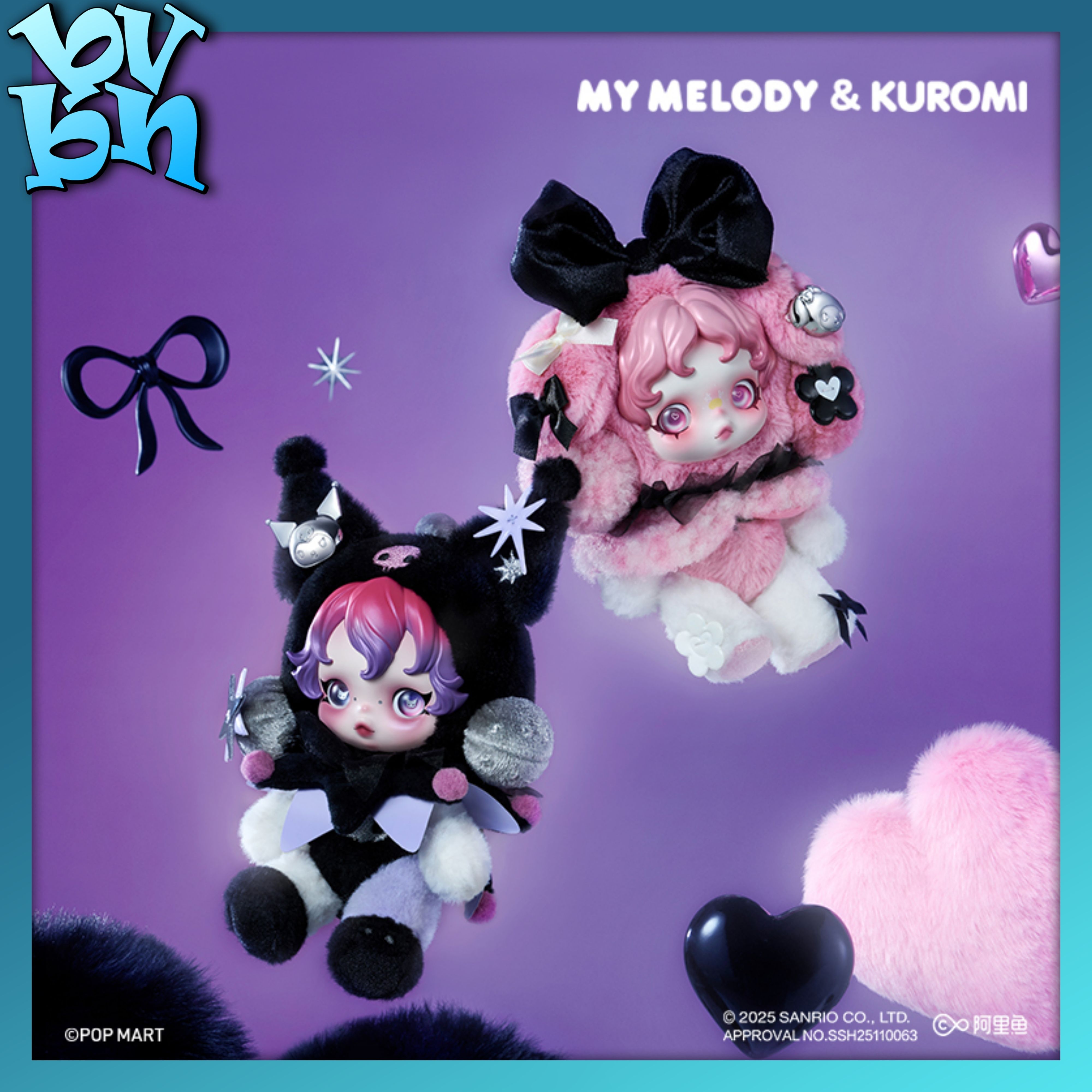 SKULLPANDA × KUROMI x MELODY Plush POP MART