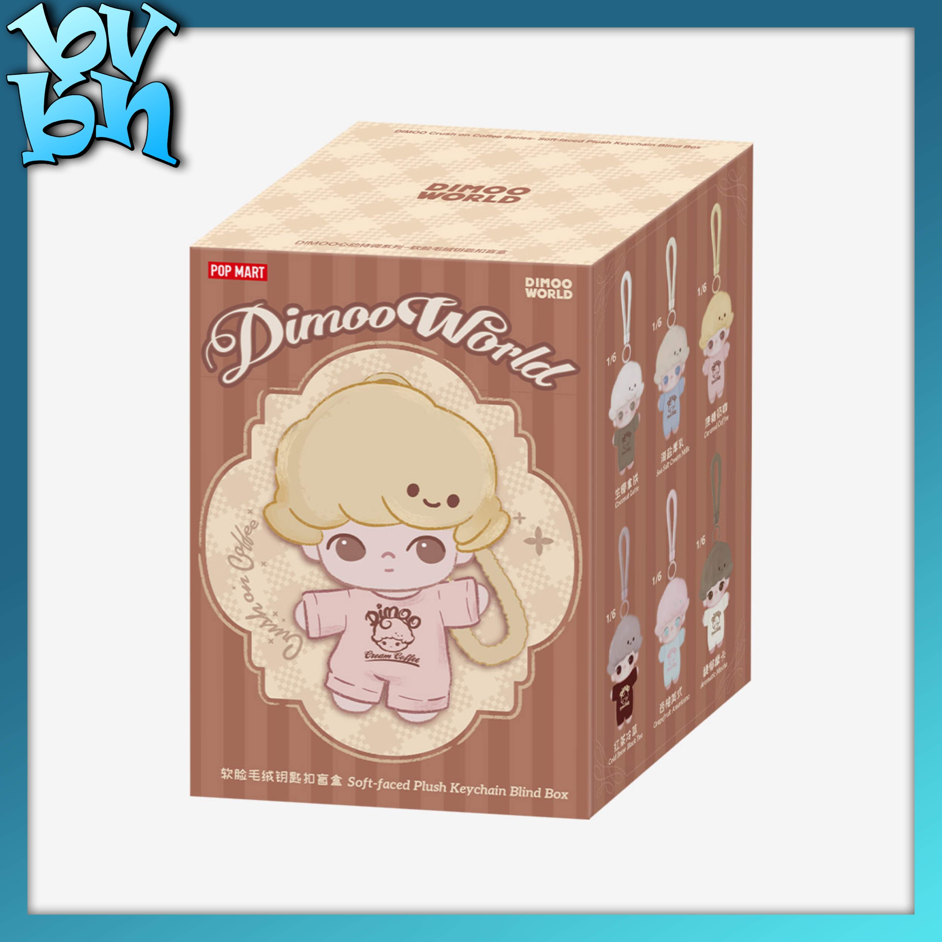 POP MART DIMOO Crush on Coffee Series-Soft-faced Plush Keychain Blind Box