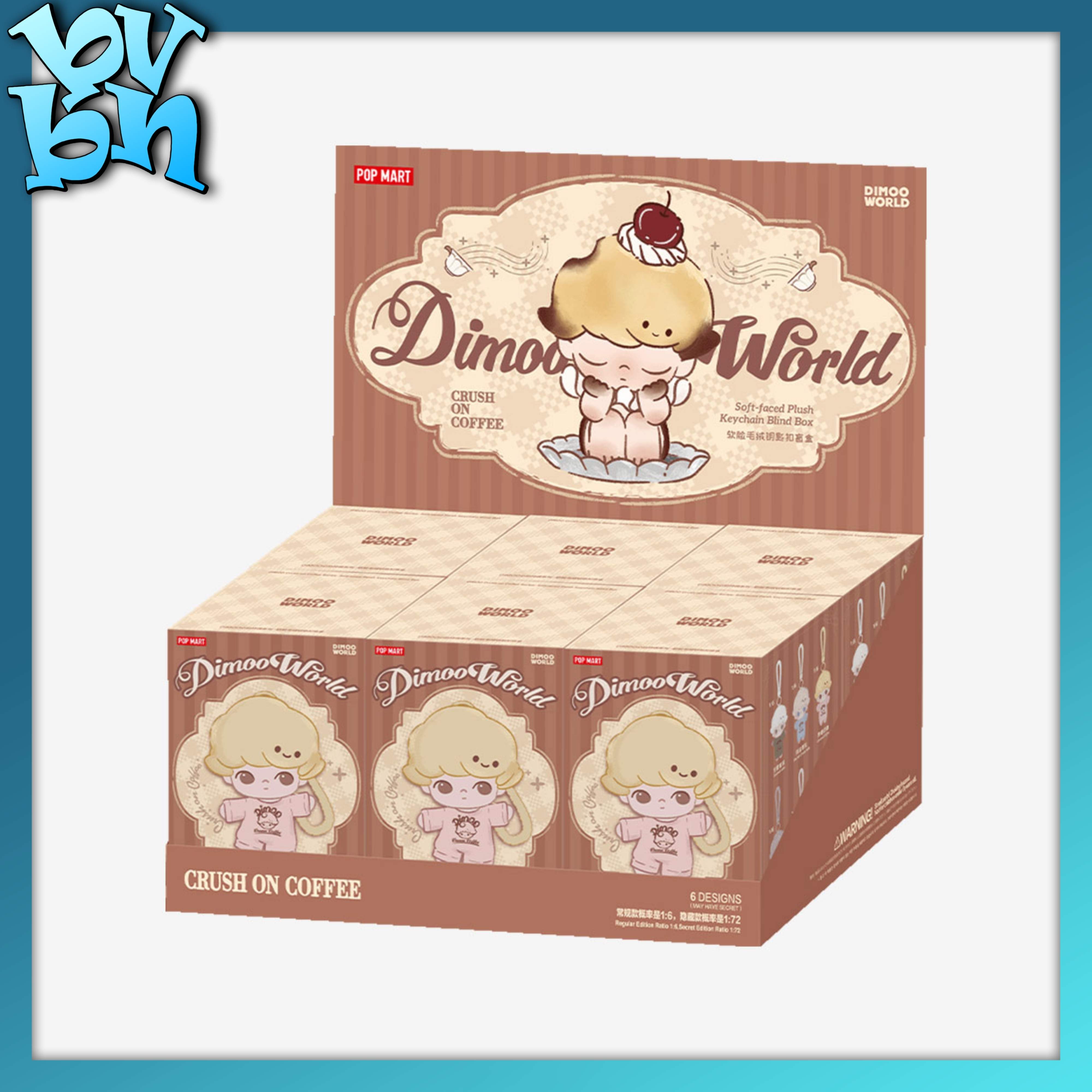 POP MART DIMOO Crush on Coffee Series-Soft-faced Plush Keychain Blind Box