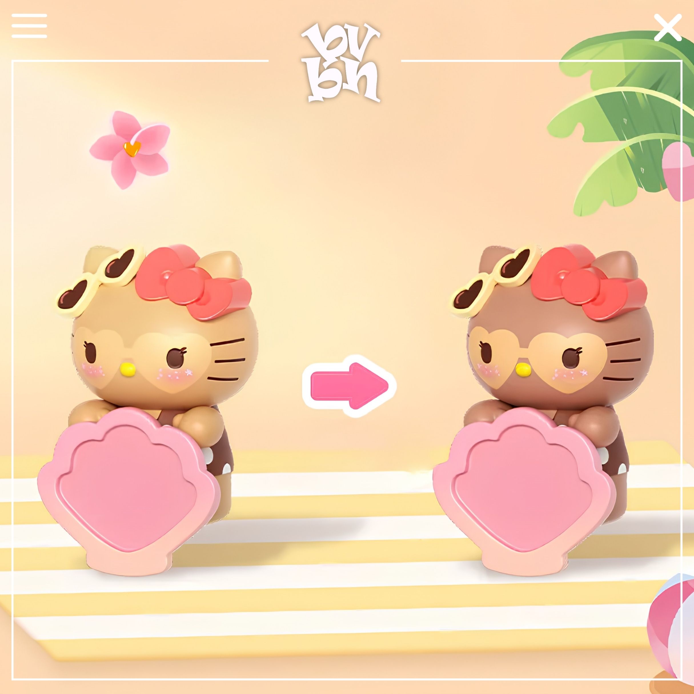 Hippers Hello Kitty Let's Go to the Beach Series Cute Beans Blindbox Series