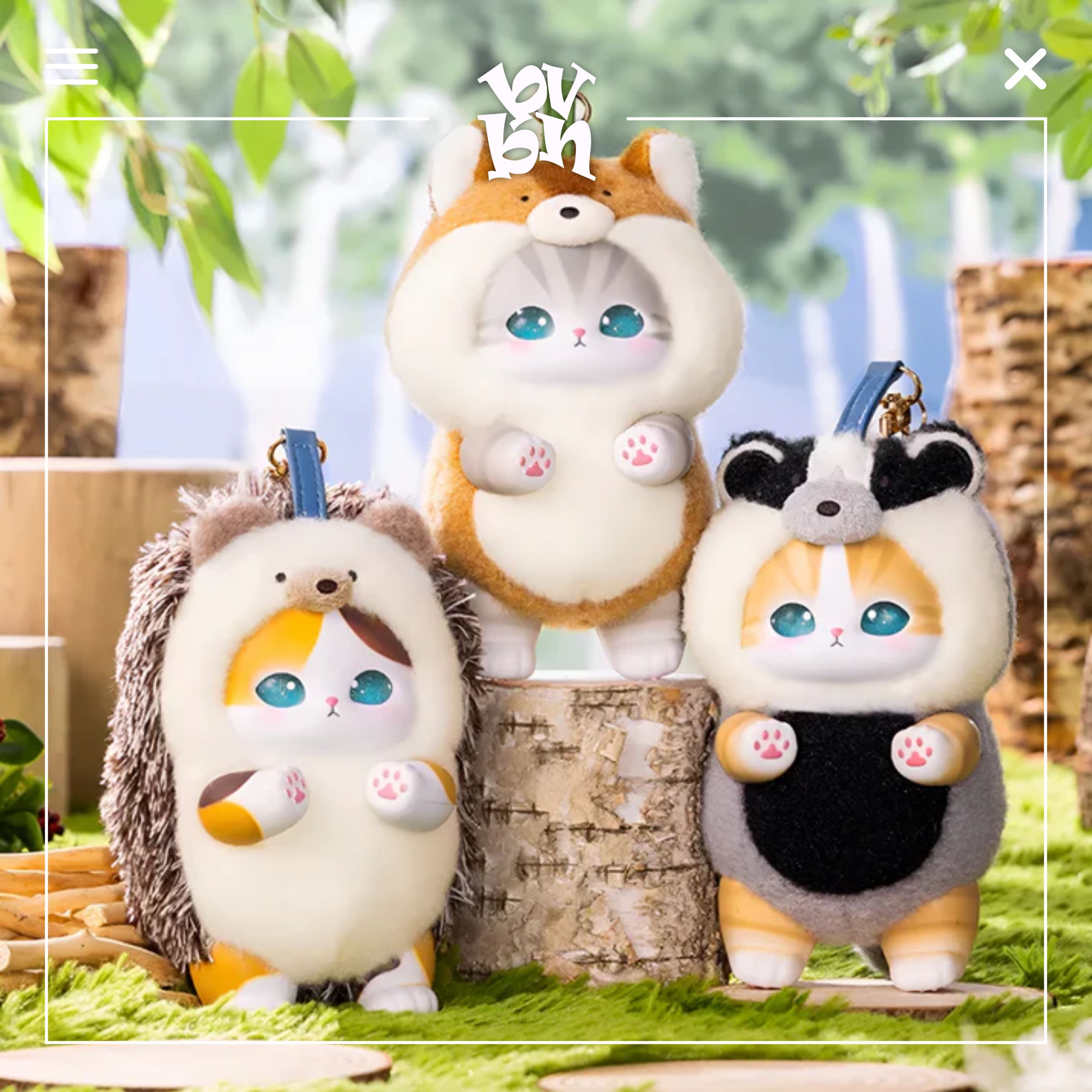 Mofusand Kiramekko Nordic Kitten Plush Keychain Blind Box