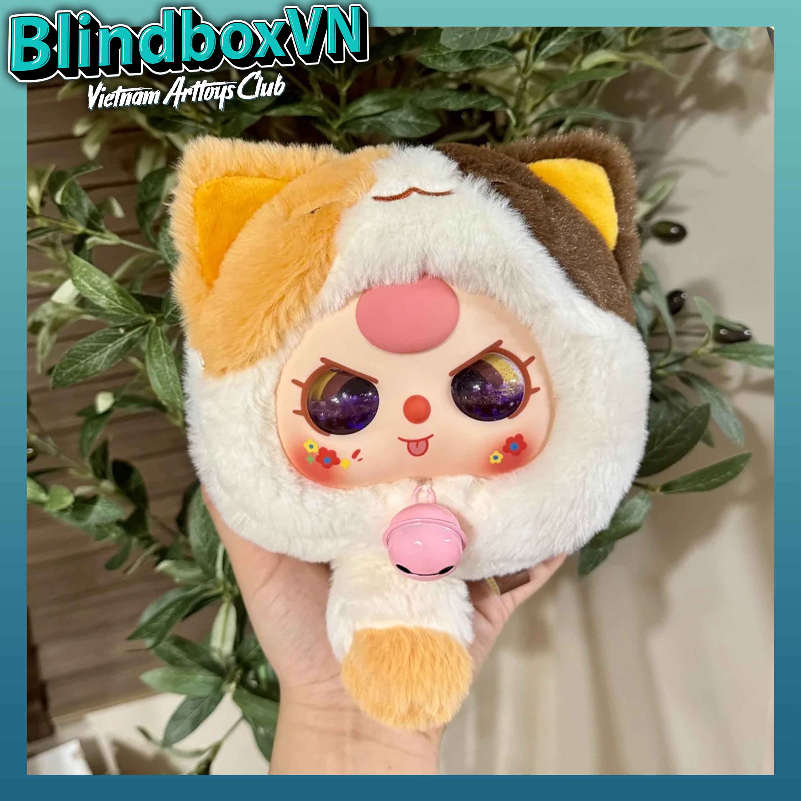 Baby Three Lucky Cat Zipper Bag Series Mèo thần tài