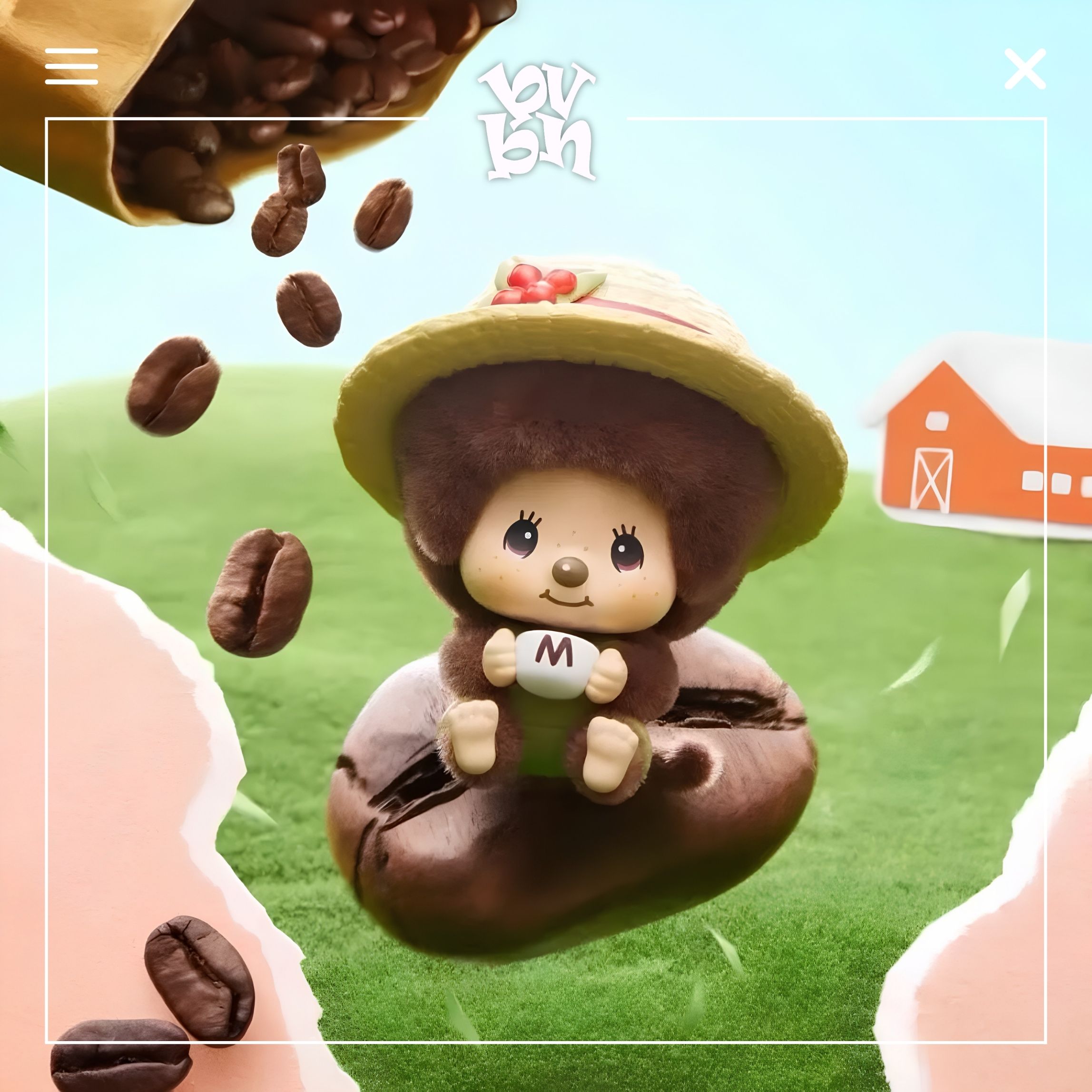 Blindbox Monchhichi Mon Mon Farm Classic Coffee Chính Hãng MINISO
