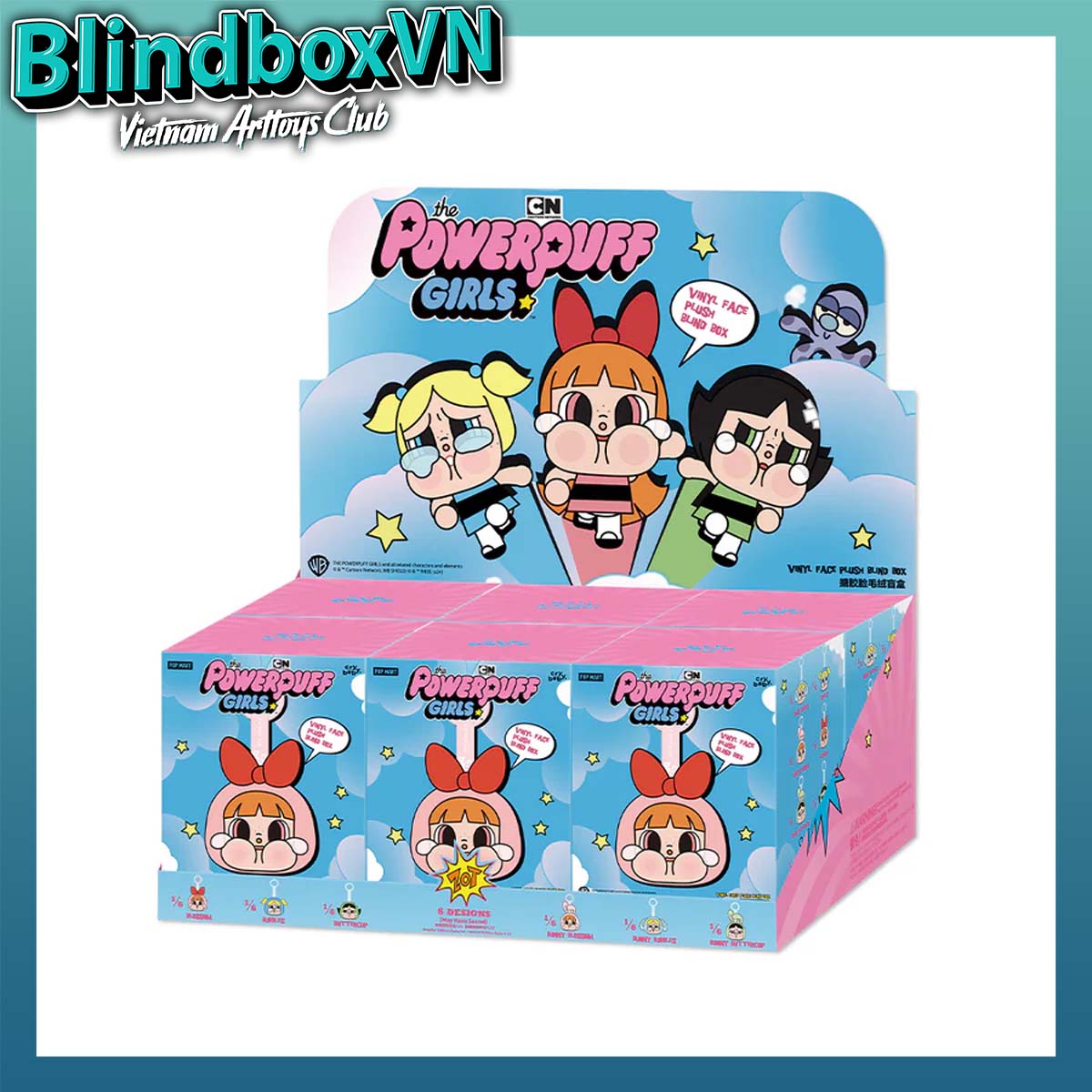 POP MART Crybaby × The Powerpuff Girls Series Vinyl Plush Pendant Blind Box ( Chính hãng )