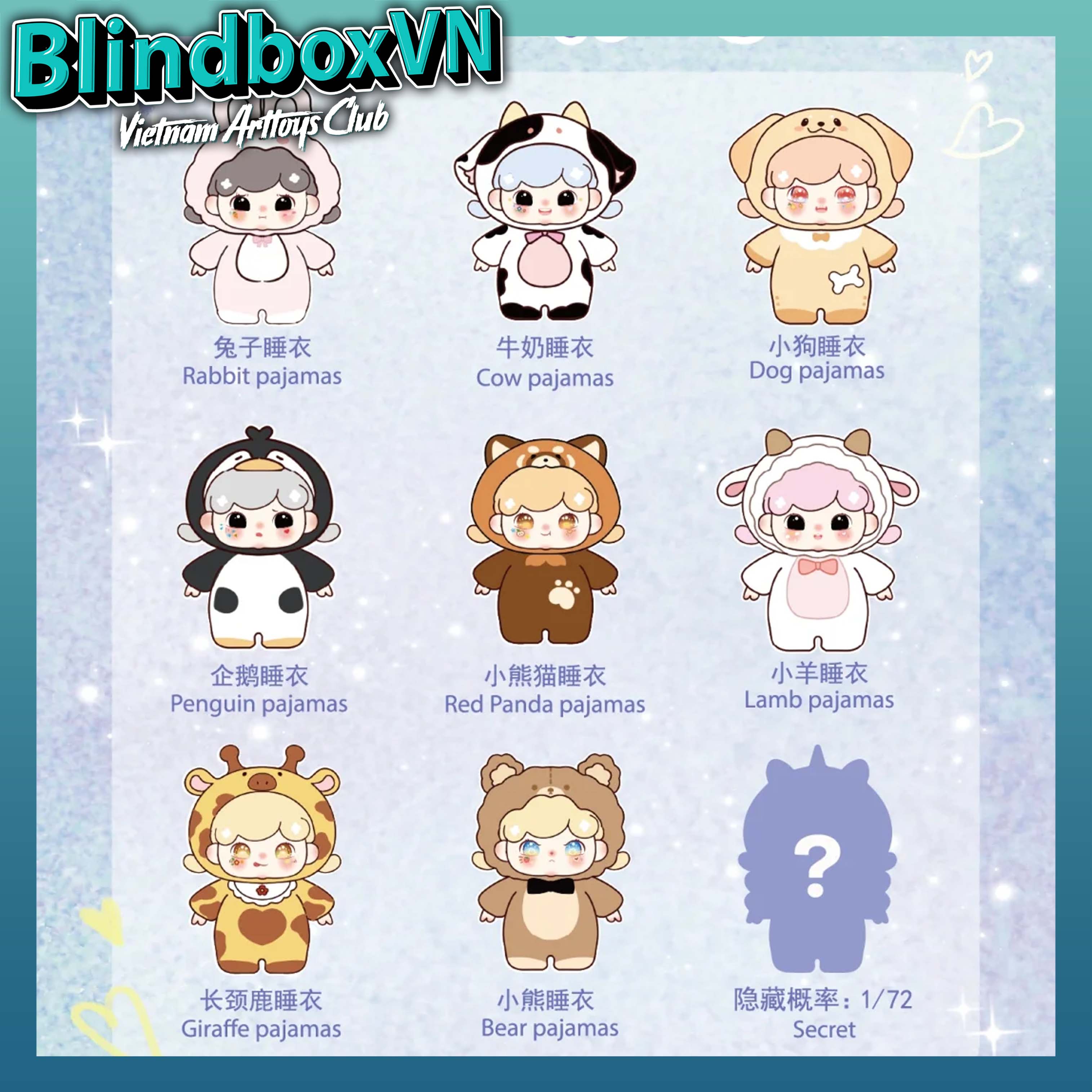 Blindbox Baby Billie Version1 Bear Pijama Party