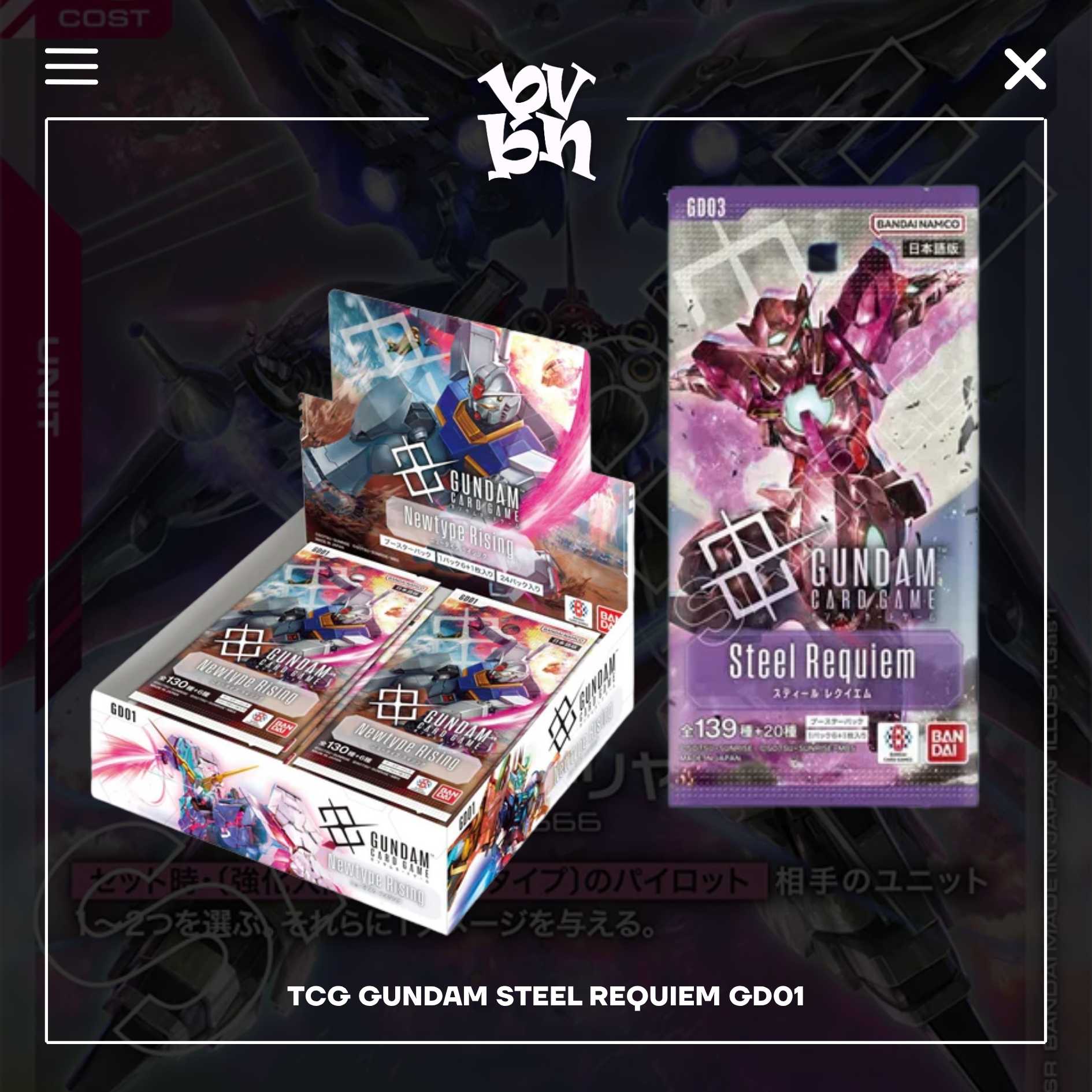 Thẻ bài TCG Gundam Steel Requiem GD01