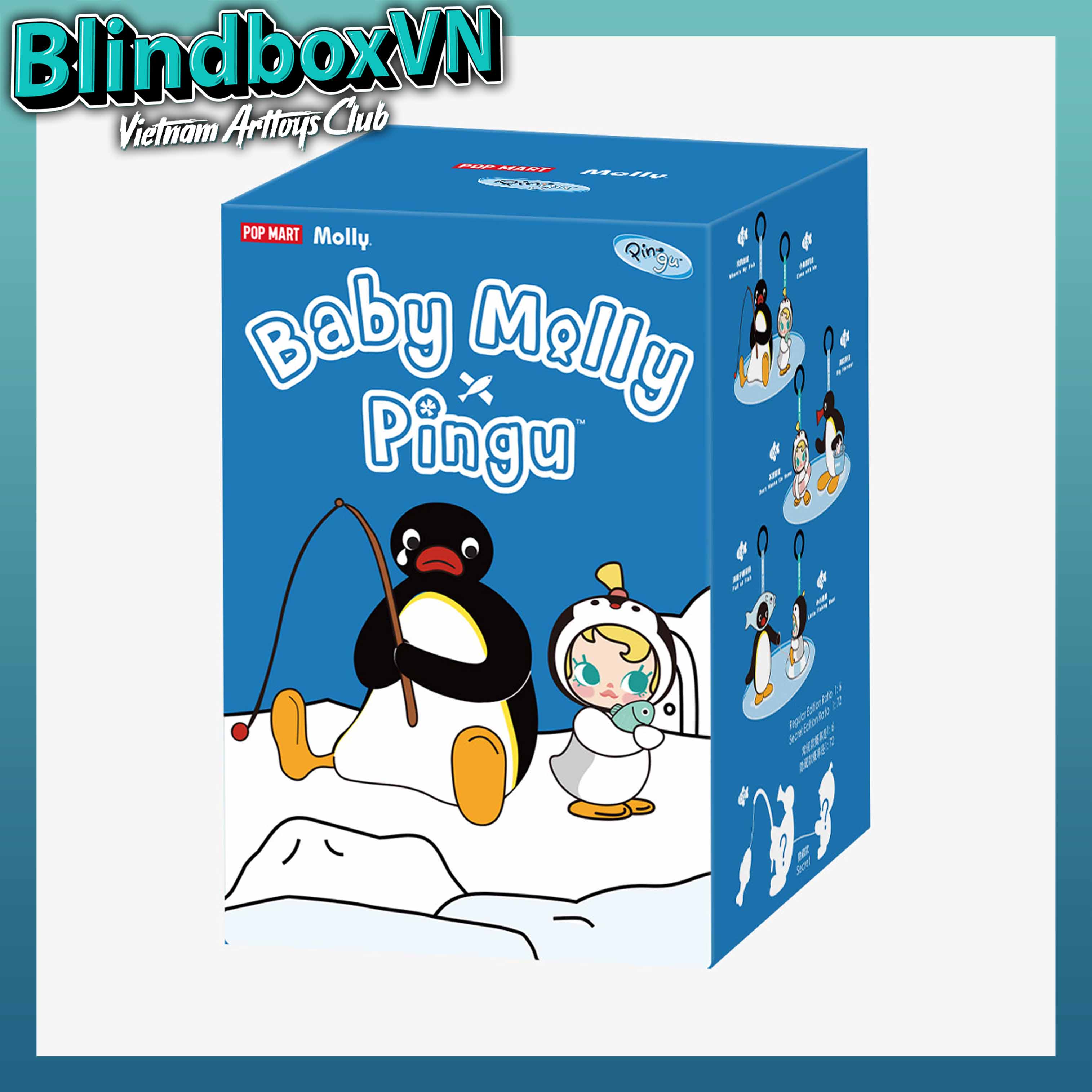 Baby Molly x Pingu Happy Fishing Series Vinyl Plush Pendant Blindbox