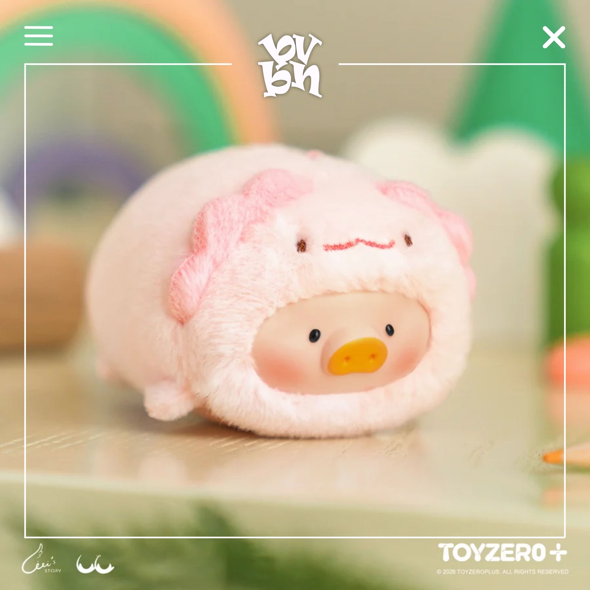 LuLu the Piggy Animal Party Vol 2 - Stick Together PVC Face Plush Keychain Blindbox