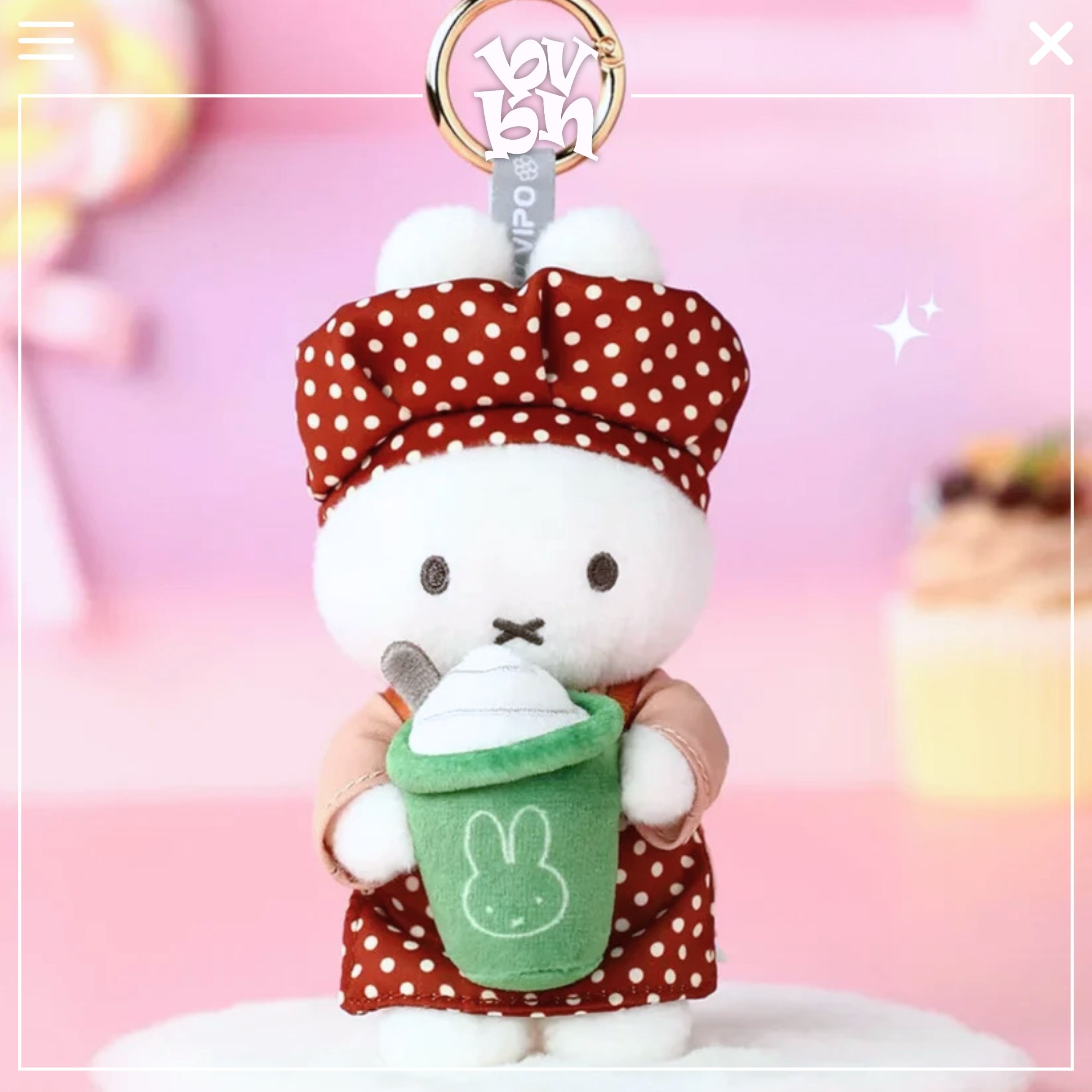 Miffy Rabbit Bakery Plush Keychain Blindbox Series