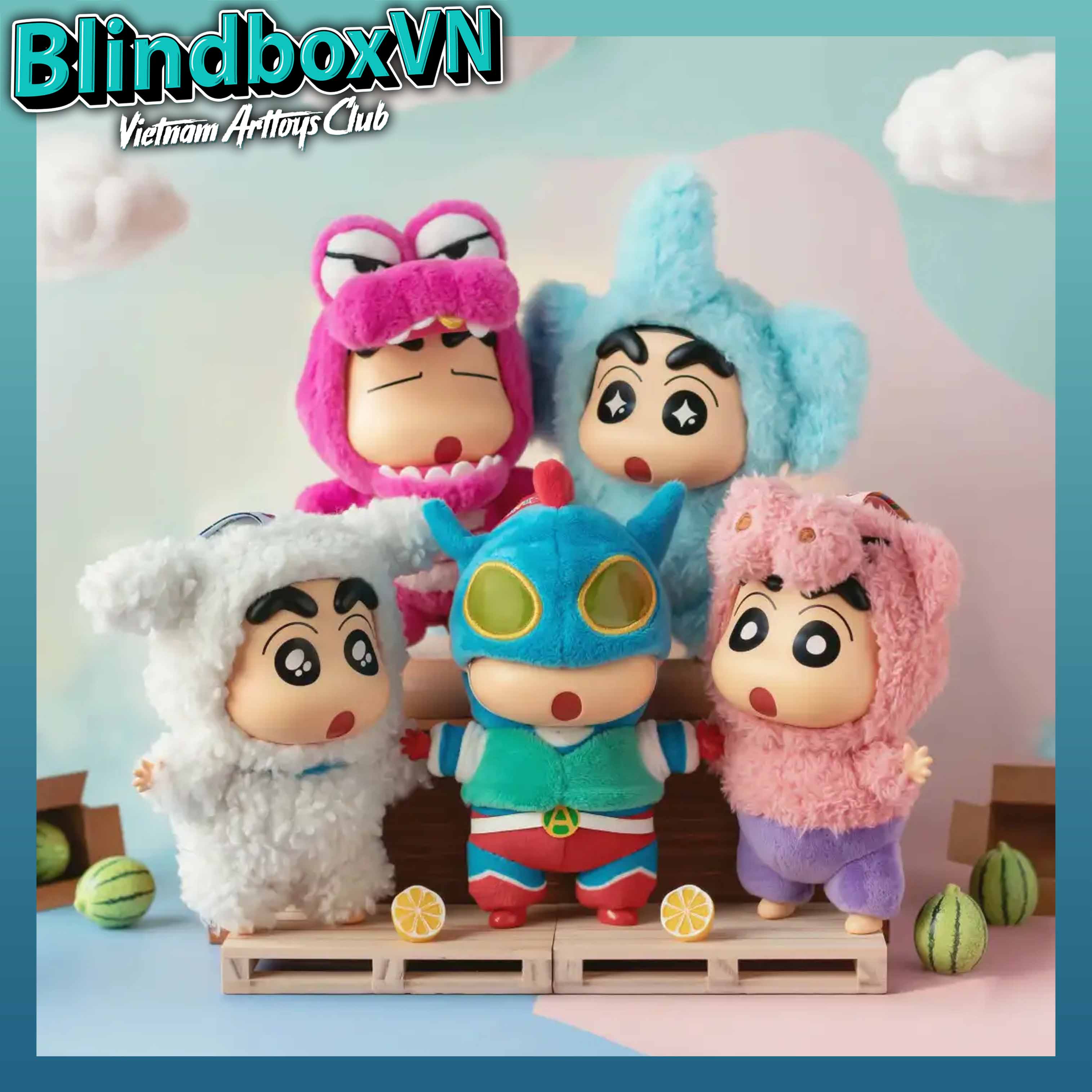 TOPTOY Crayon Shin Chan Play Party Vinyl Plush BlindBox ( Chính Hãng )