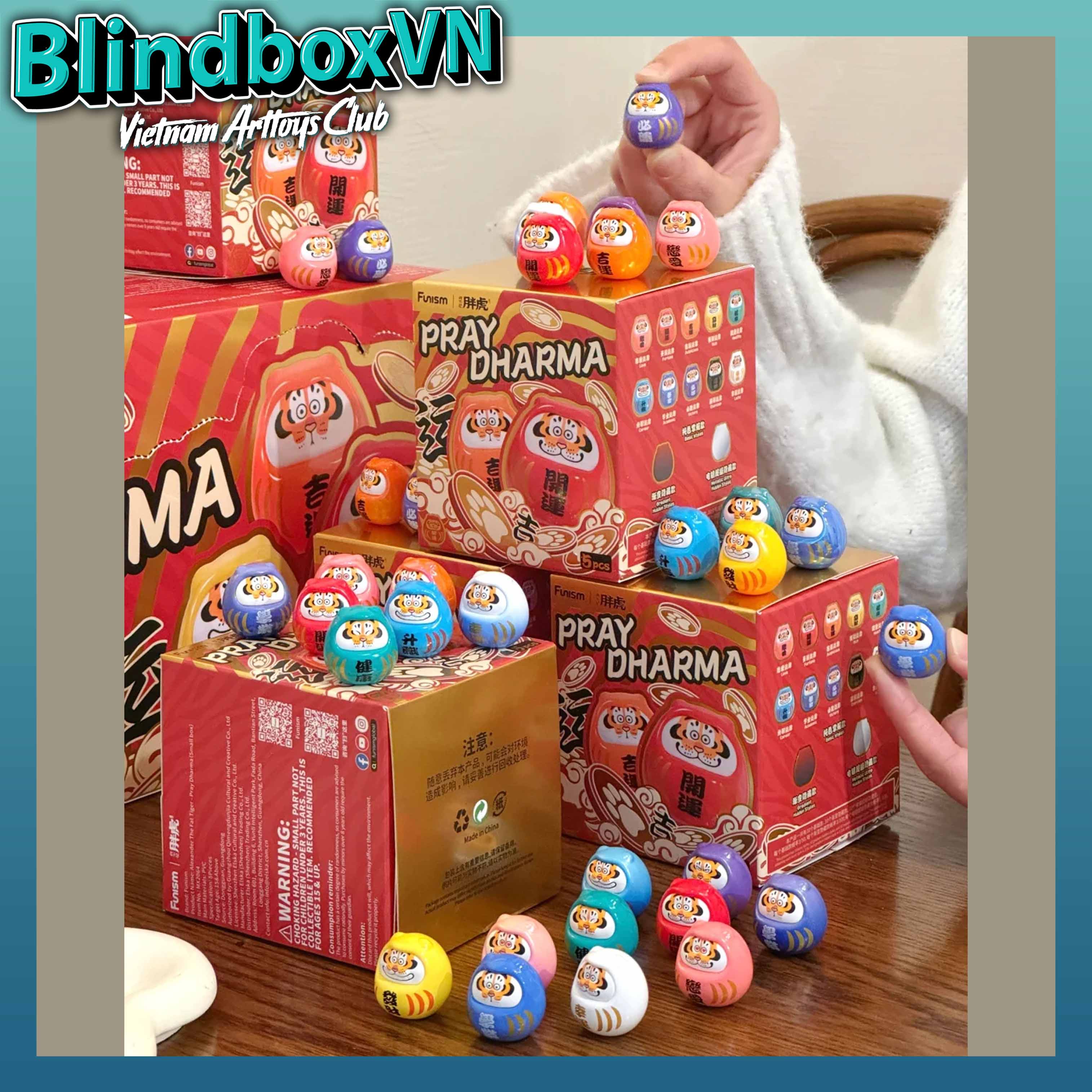Alexander Panghu Fat Tiger Pray Dharma Cute Bean Series Blind Box