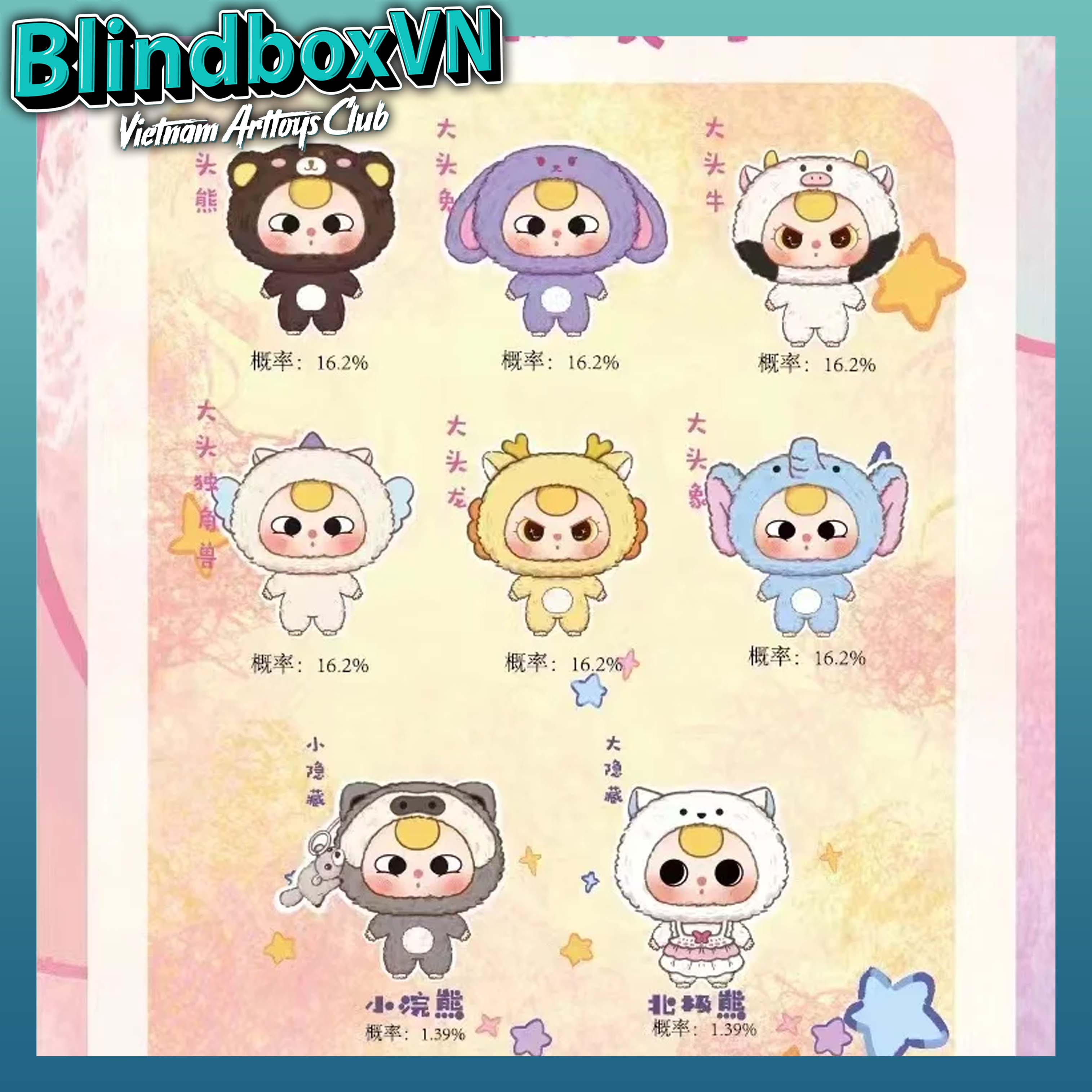 Baby Three Big Head Baby Series Vinyl Face Blind Box Plush