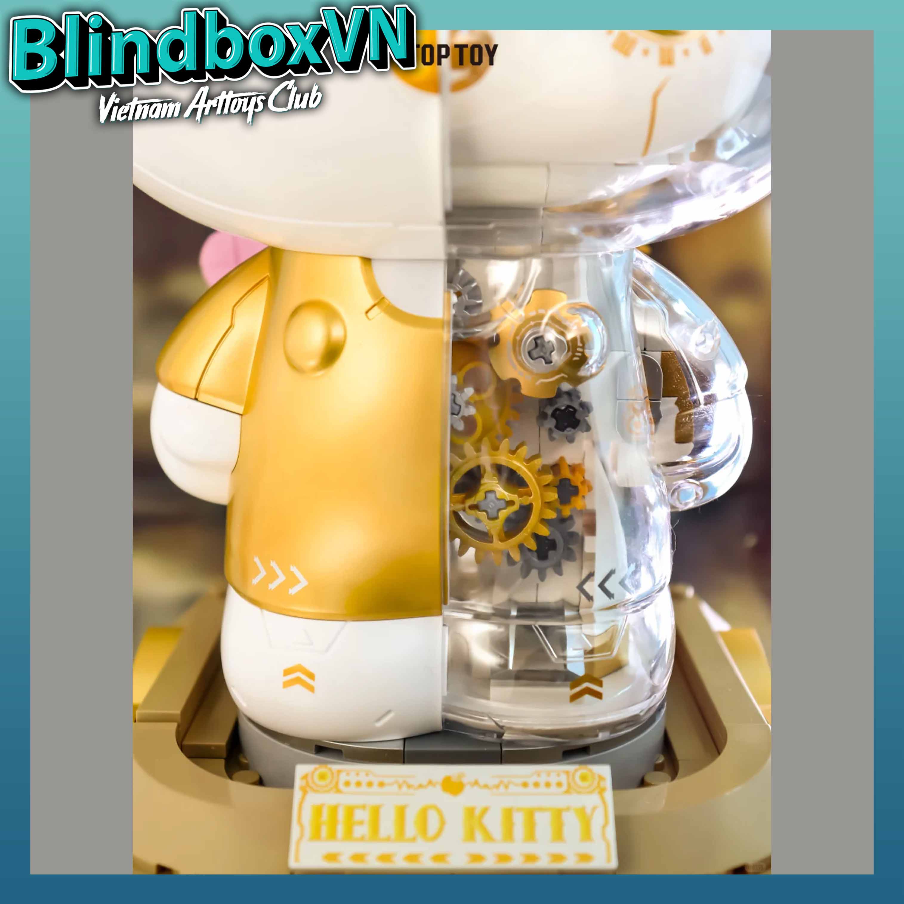 TOP TOY Hello Kitty White Golden Big Figure Building Bricks