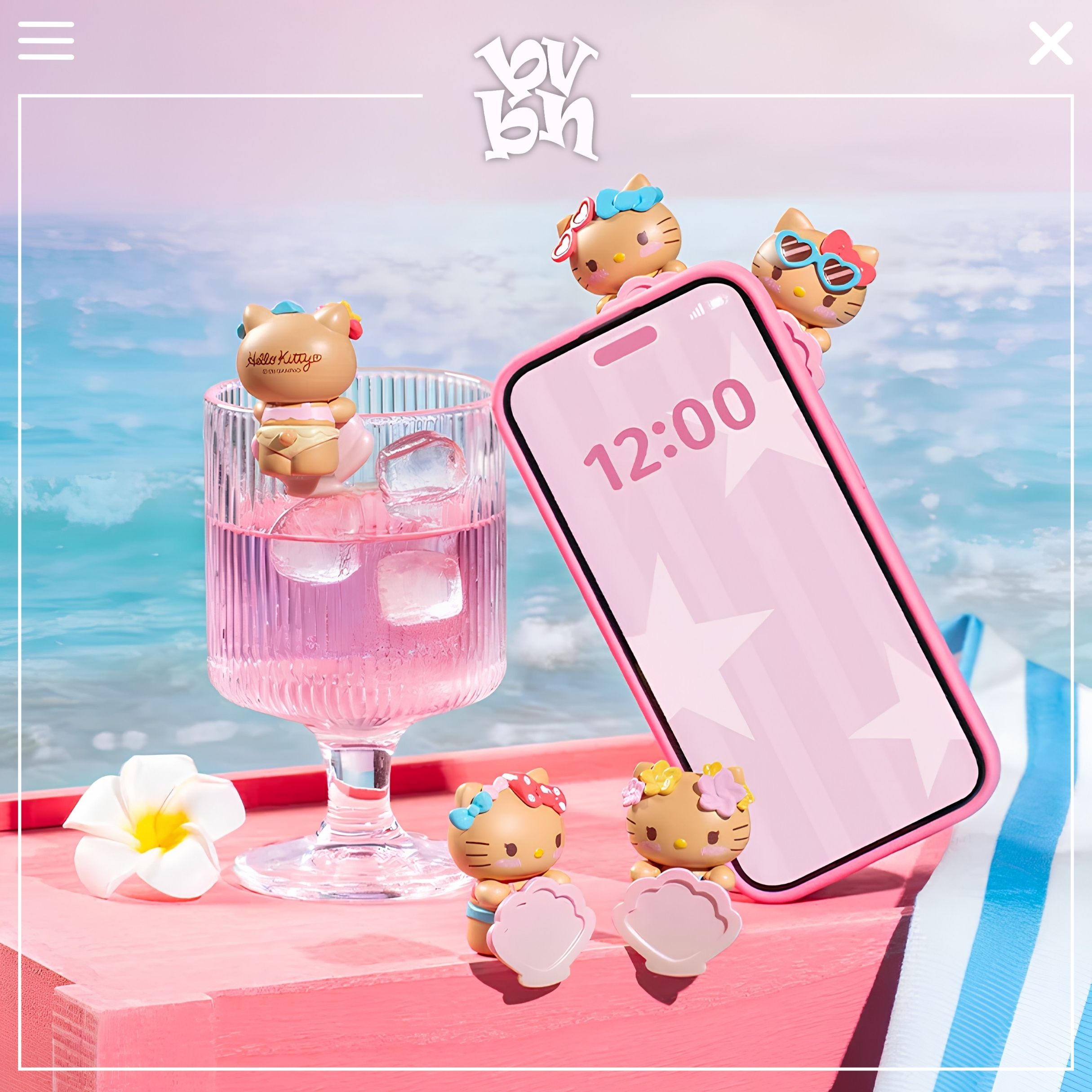 Hippers Hello Kitty Let's Go to the Beach Series Cute Beans Blindbox Series