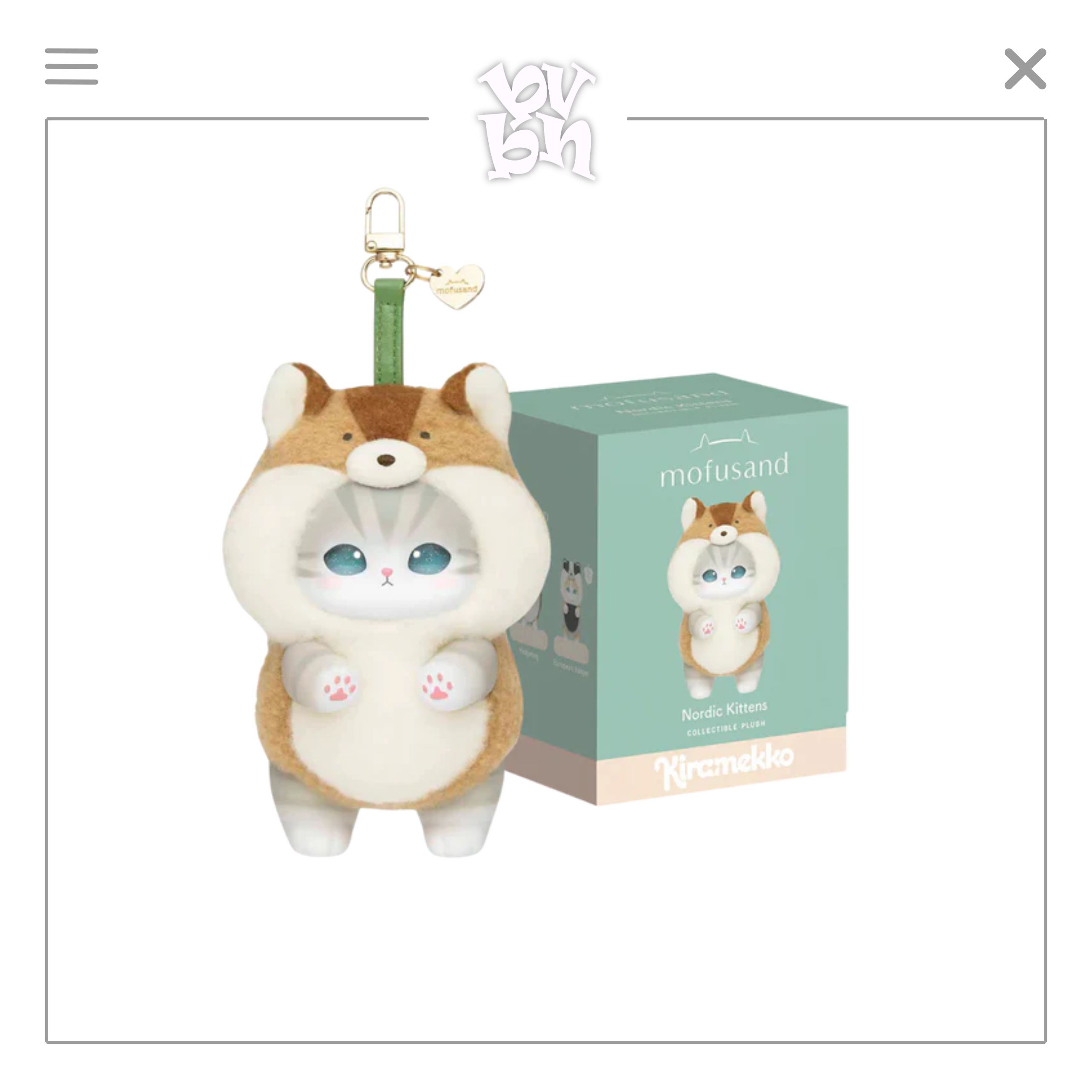 Mofusand Kiramekko Nordic Kitten Plush Keychain Blind Box