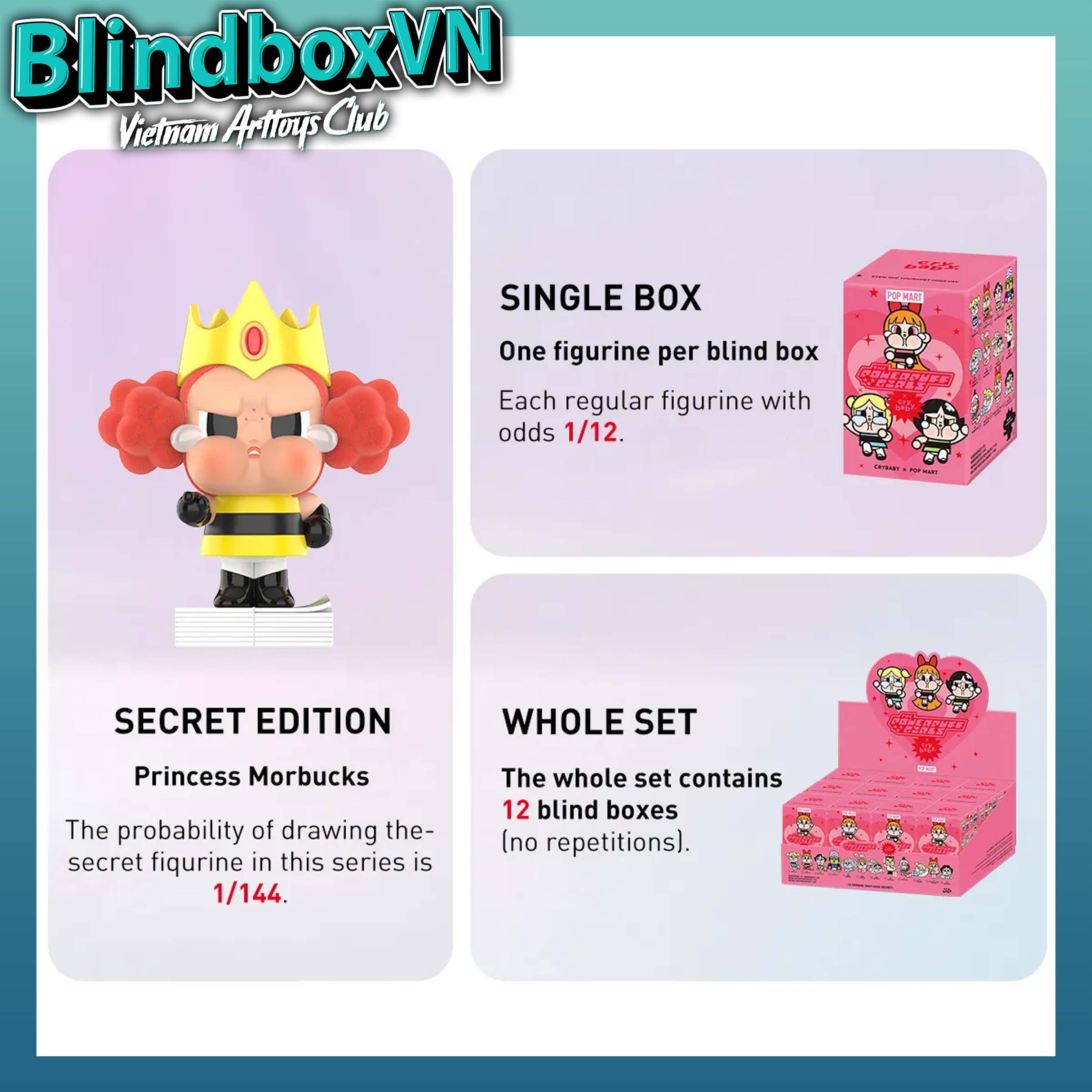 Blindbox Crybaby The PowerPuff Girls Series POPMART ( Chính hãng )