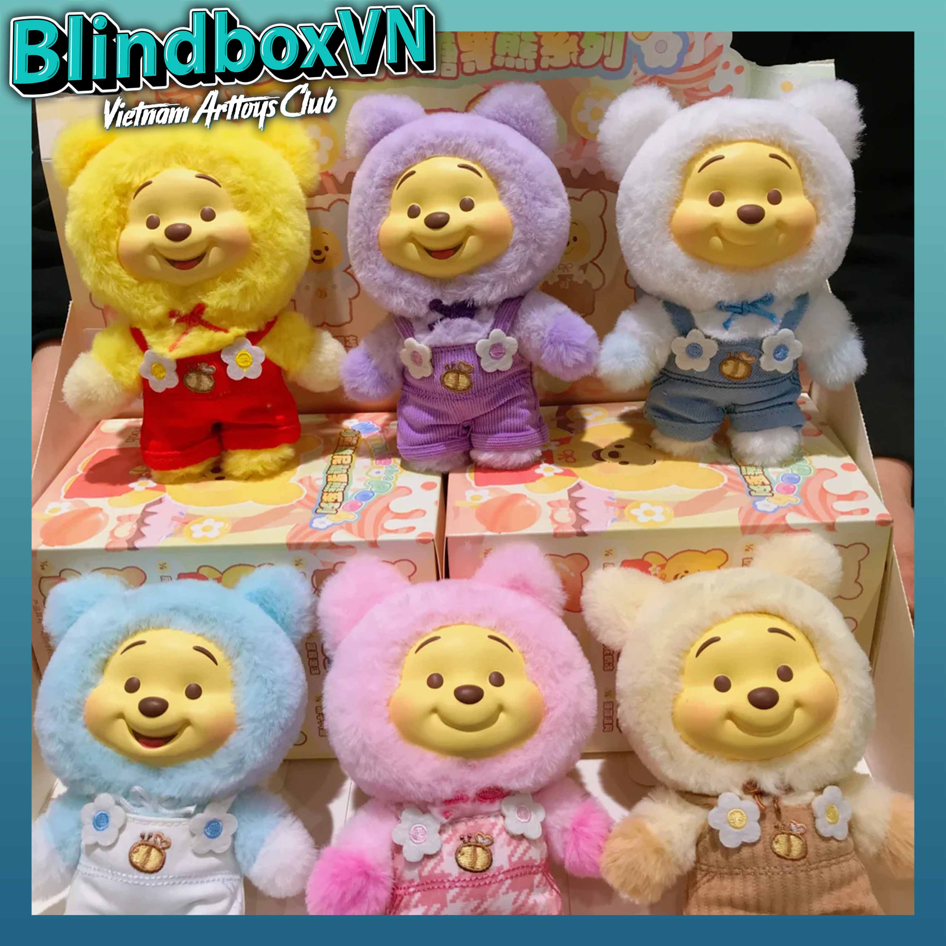 Disney Winnie the Pooh Candy Bear Series Vinyl Plush TOPTOY ( Chính Hãng )