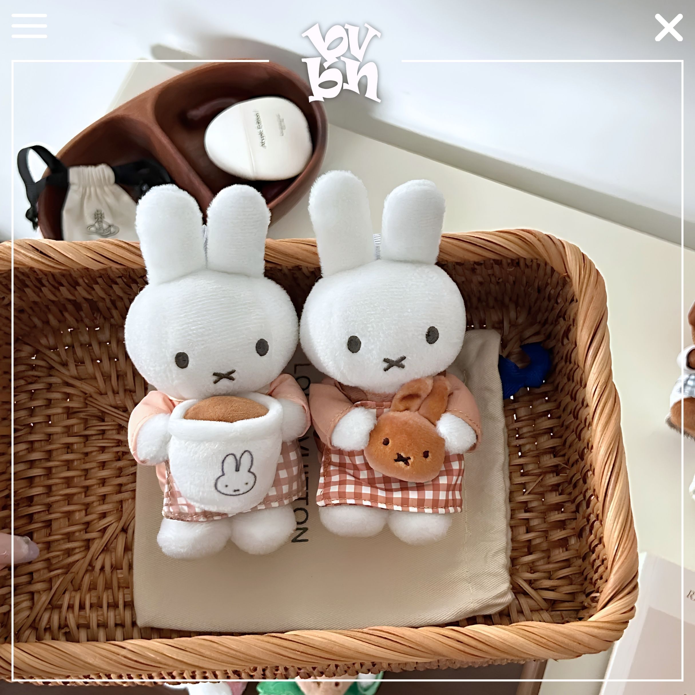 Miffy Rabbit Bakery Plush Keychain Blindbox Series