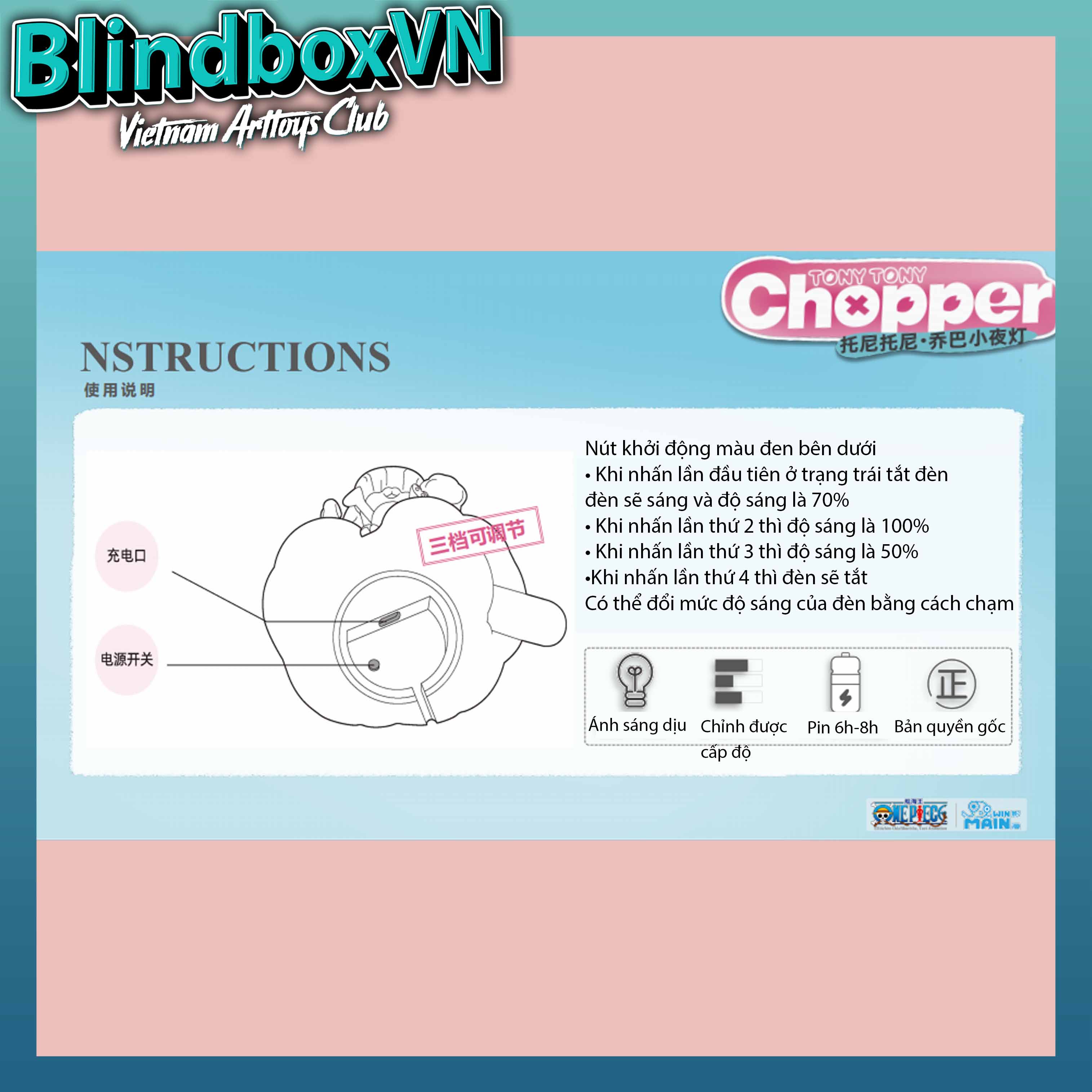 Win Main Blind Box - One Piece Chopper Night Light Series ( Đèn )