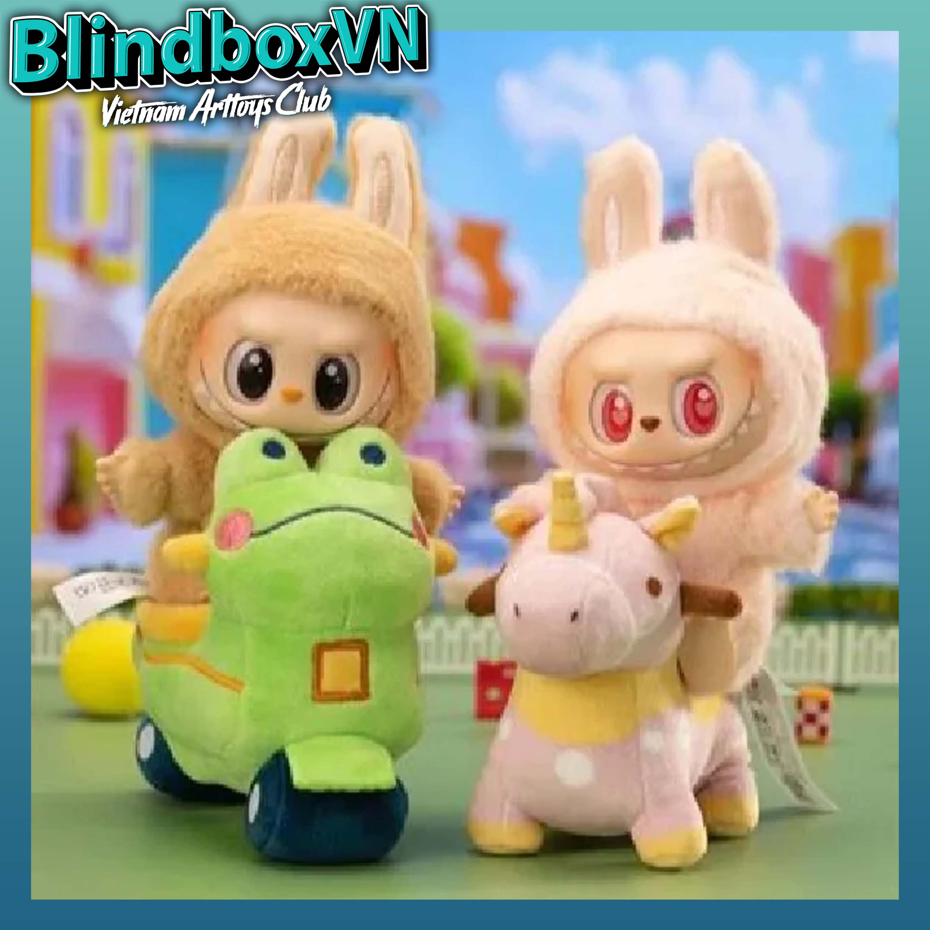 GONG Original Roaming Series Plush Toy Car BlindBox Xe chở Labubu